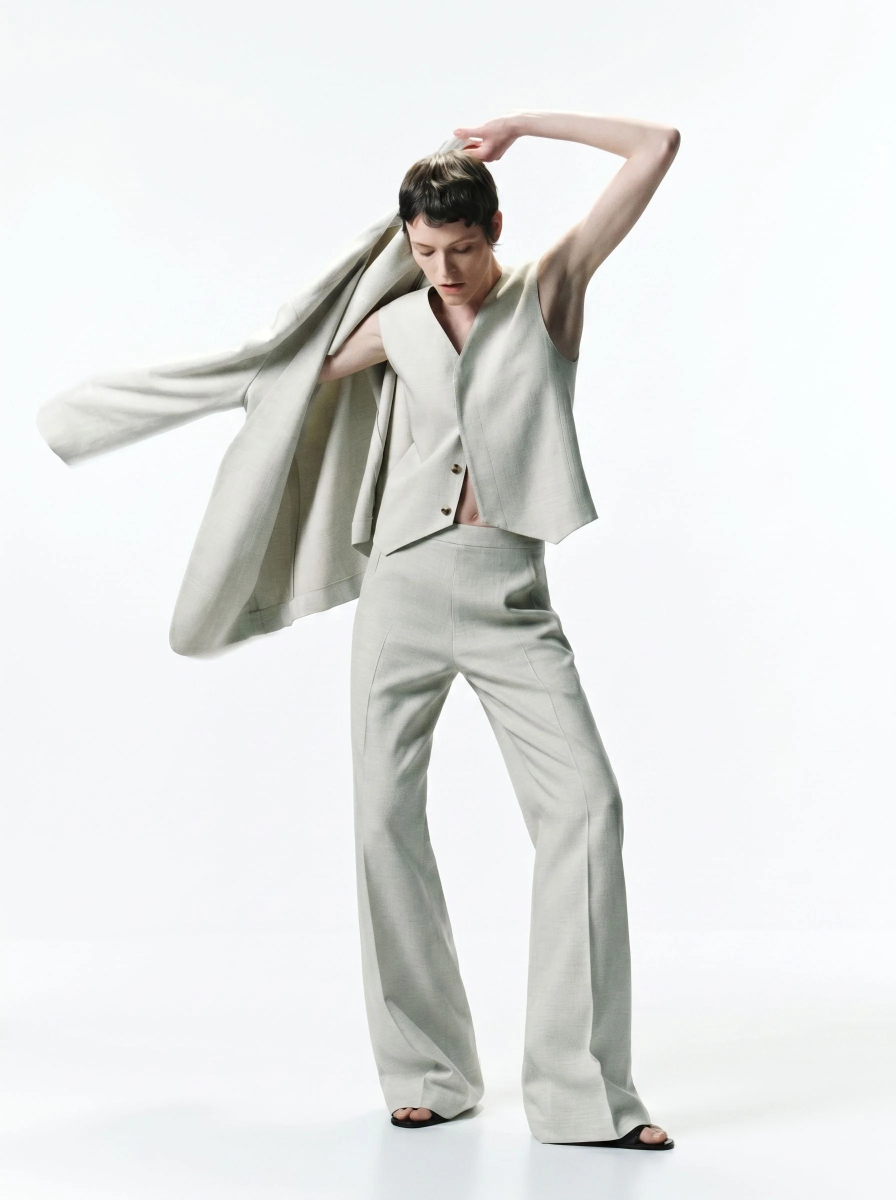 Portuguese Mulberry Silk Collarless Three-Piece Suit