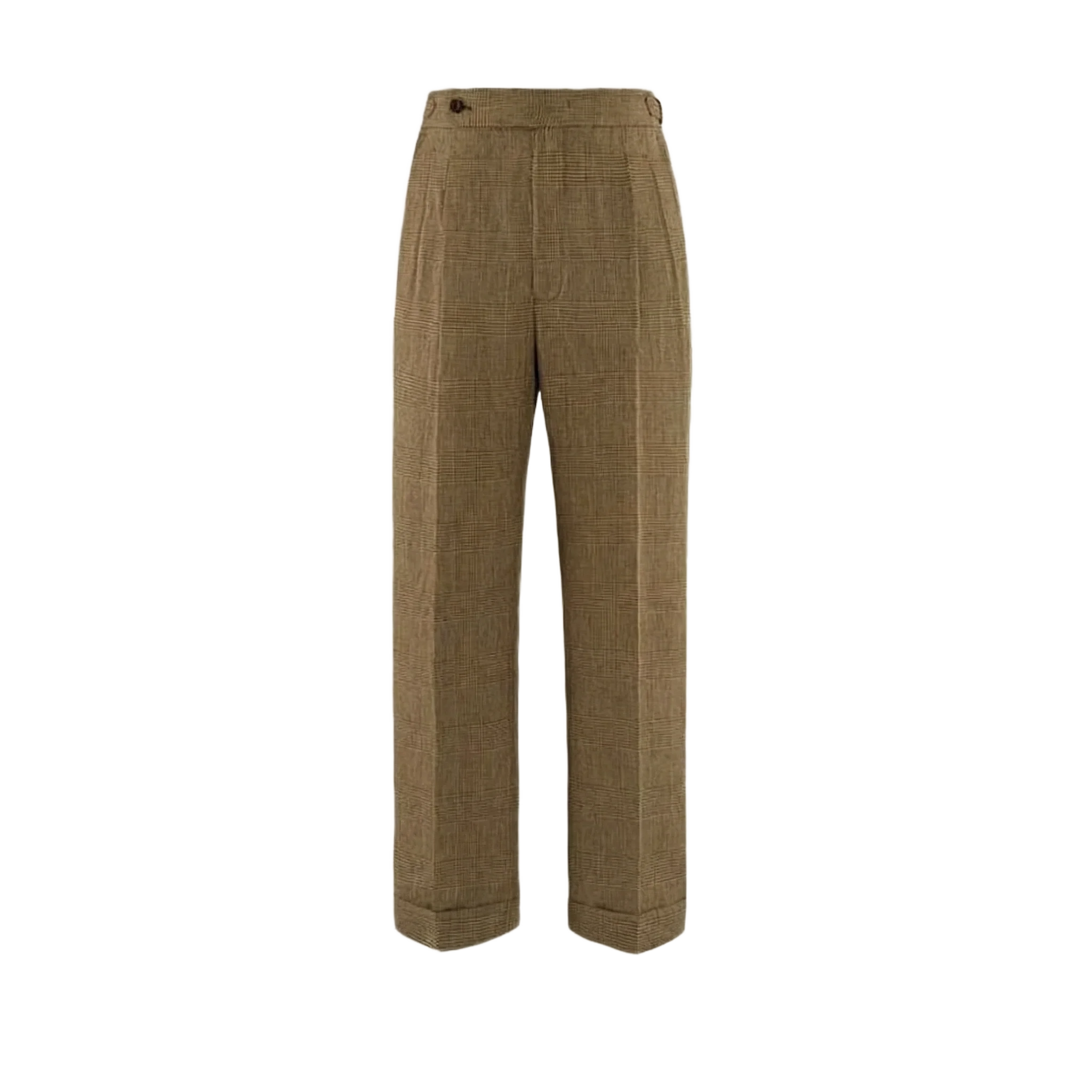 Prince Check Linen Trousers - Image 8