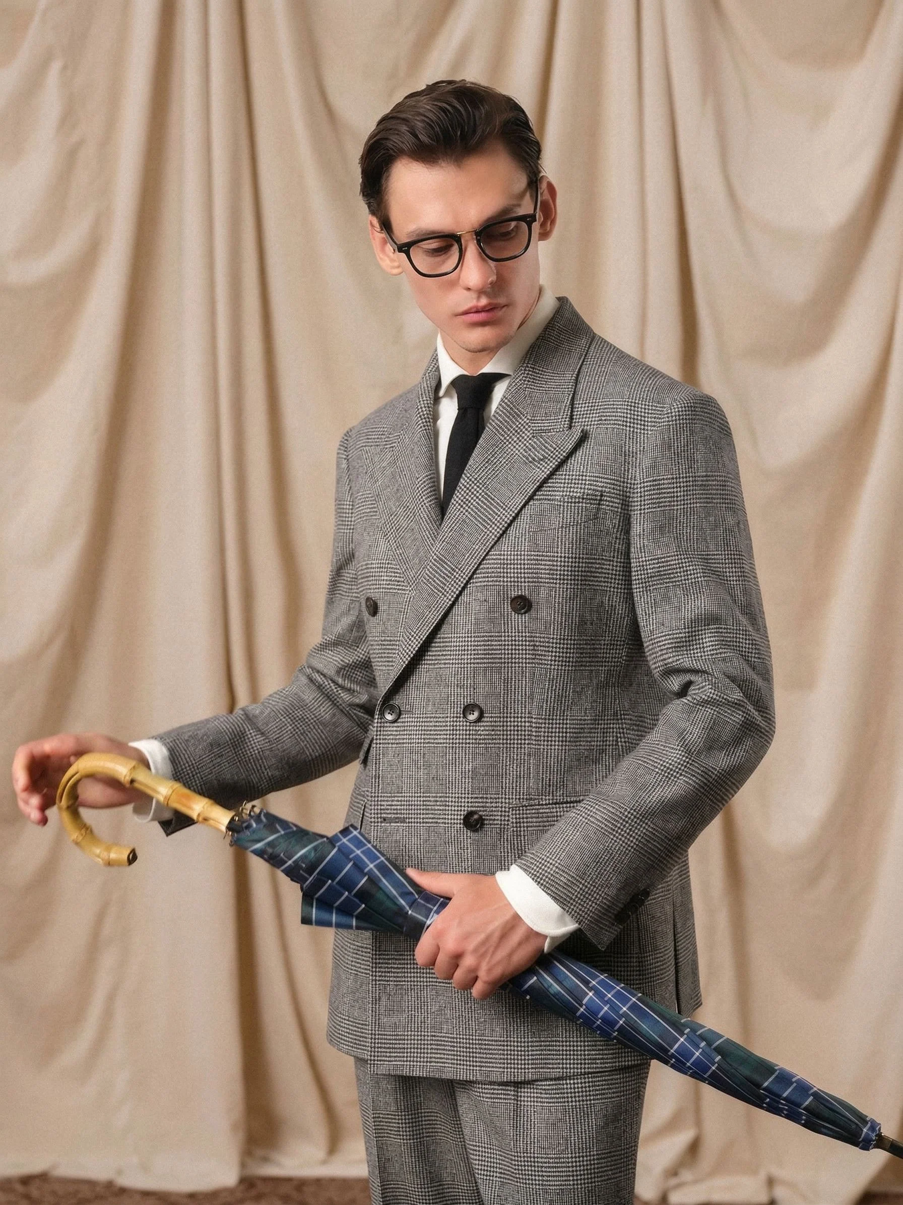 Prince of Wales Double-Breasted Flannel Suit - Image 2