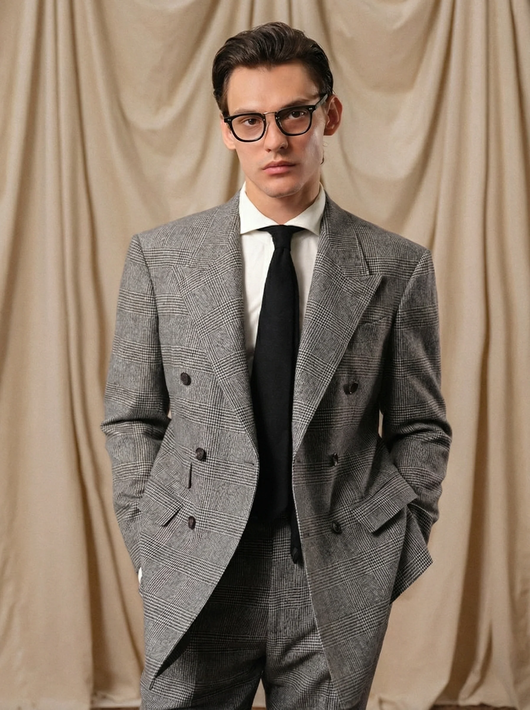 Prince of Wales Double-Breasted Flannel Suit - Image 3