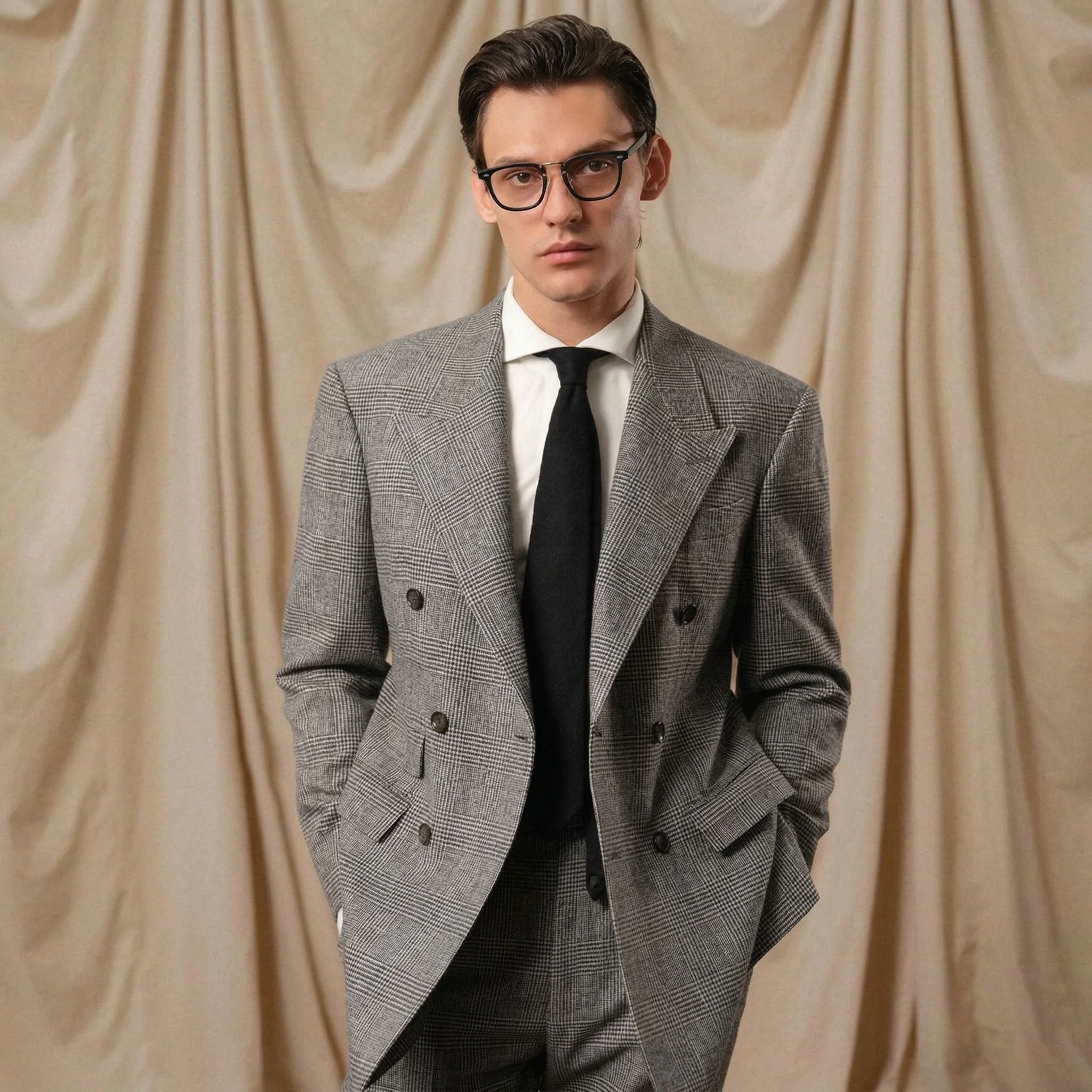 Prince of Wales Double-Breasted Flannel Suit - Image 5