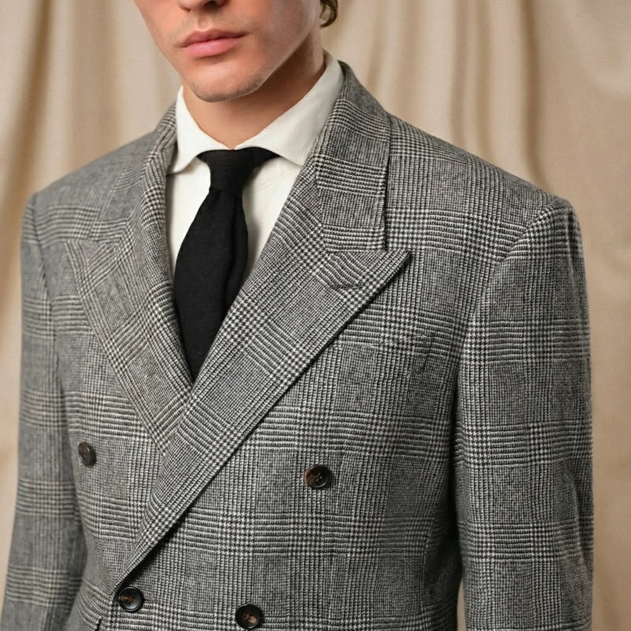 Prince of Wales Double-Breasted Flannel Suit - Image 6