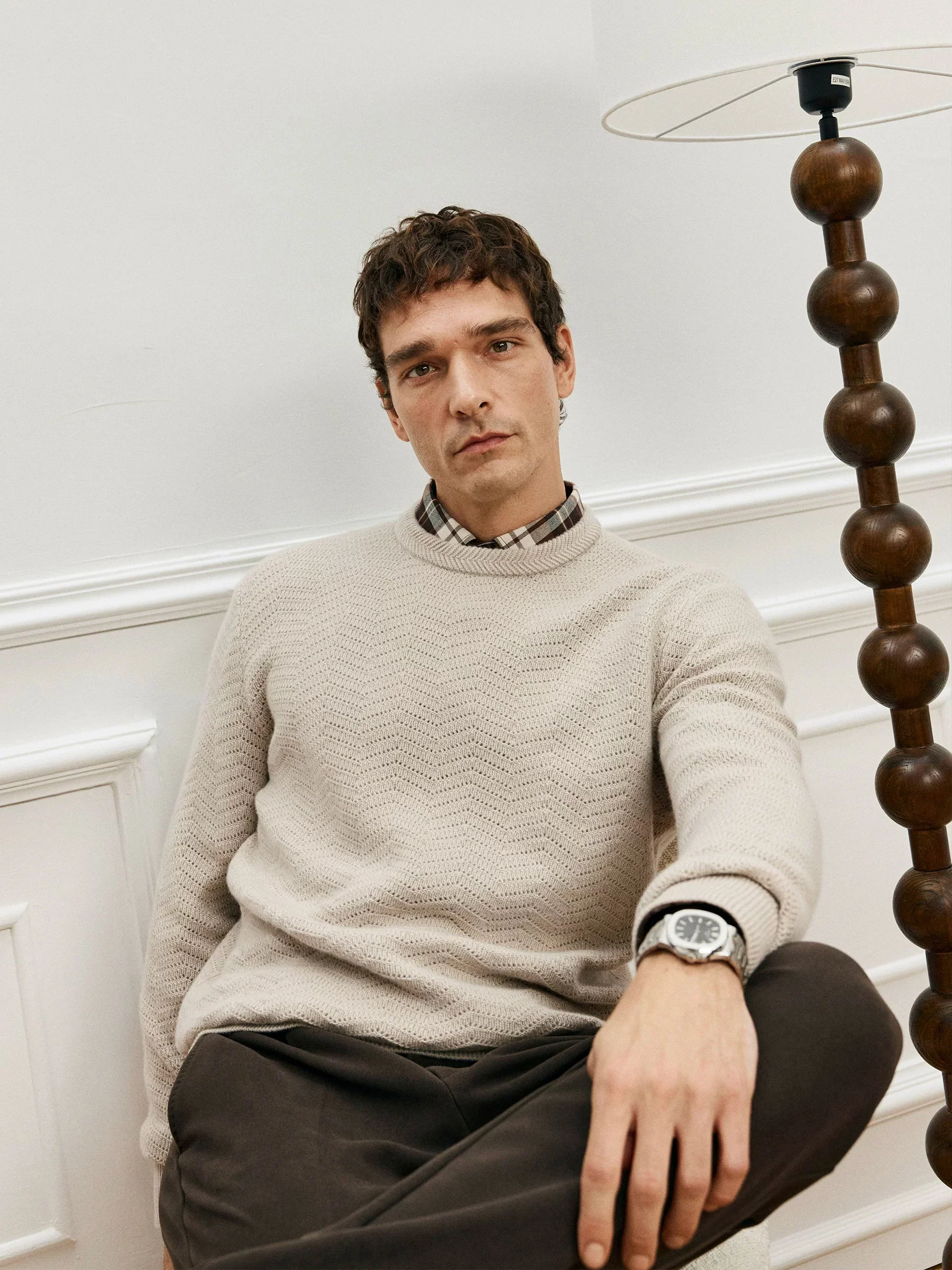 Pure Cashmere Chevron Crewneck Sweater - Image 2