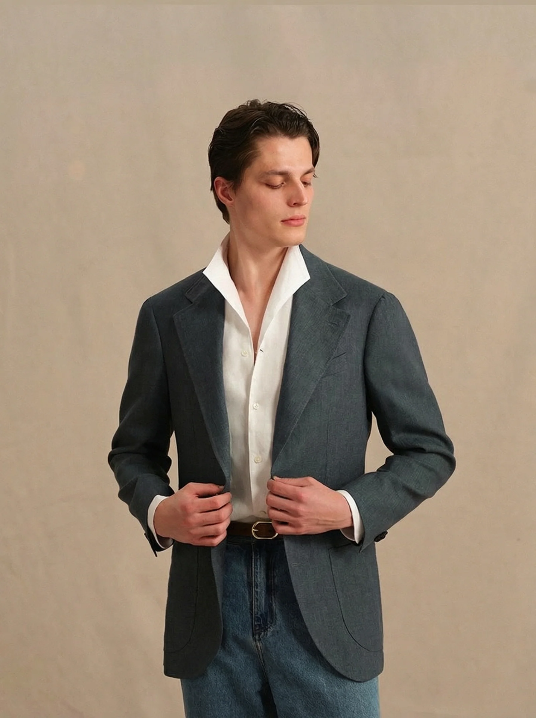 Pure Linen Single-Breasted Blazer - Image 3