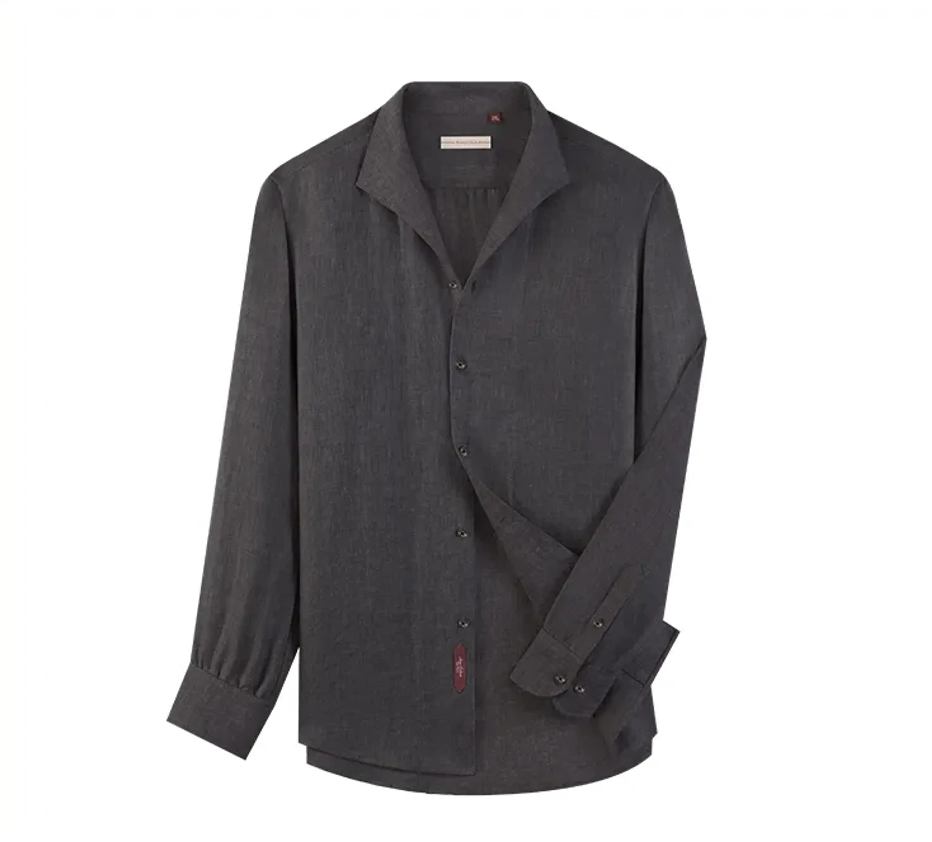 Pure Linen Square-Collar Shirt - Image 5