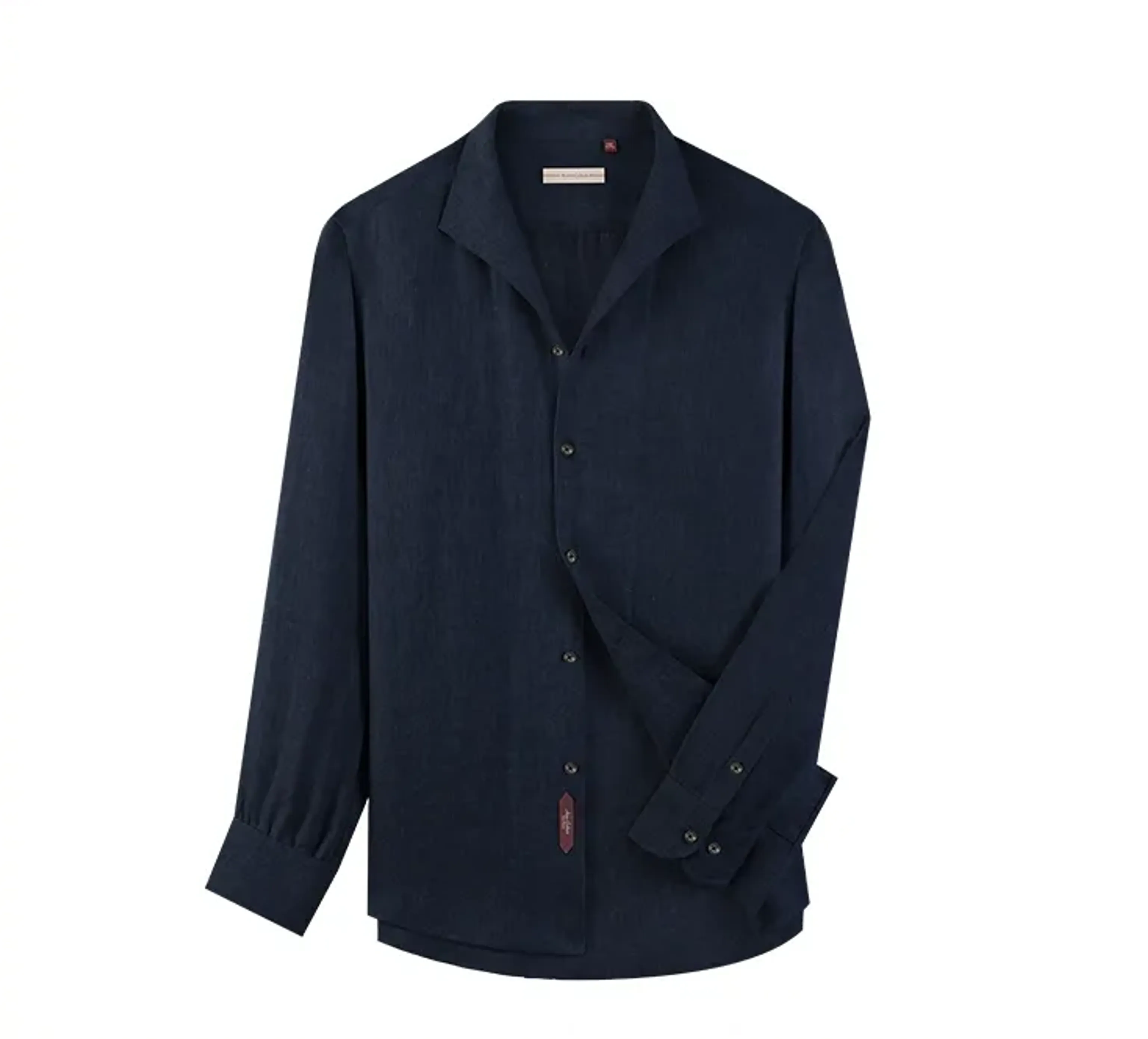 Pure Linen Square-Collar Shirt - Image 7