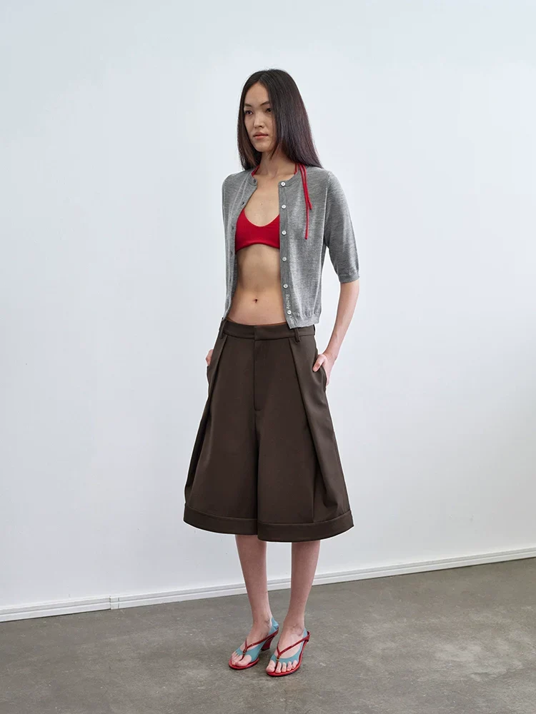 Pure Wool Logo-Jacquard Mid-Sleeve Cardigan - Image 3