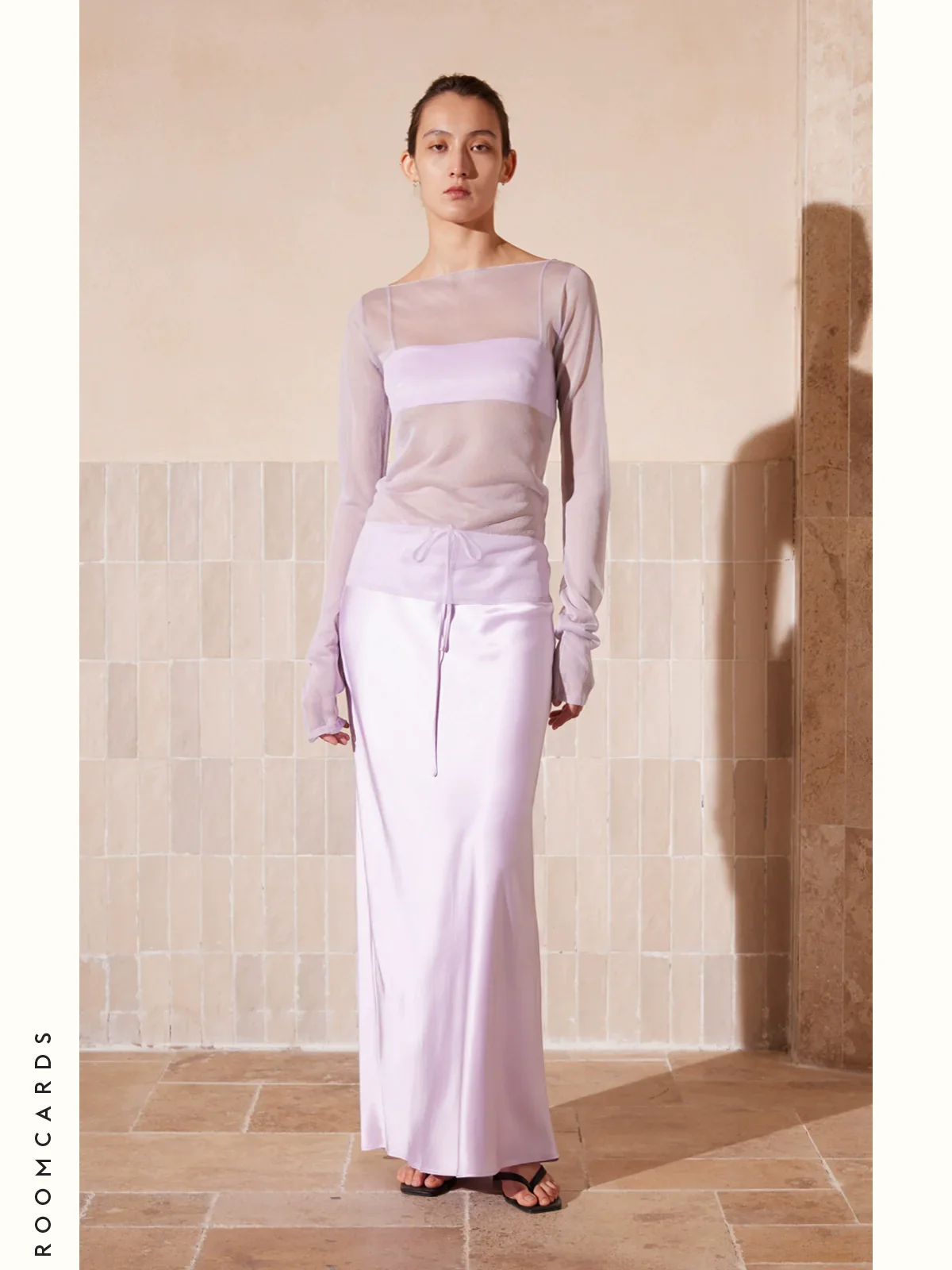 Purple Acetate Drawstring Skirt - Image 3