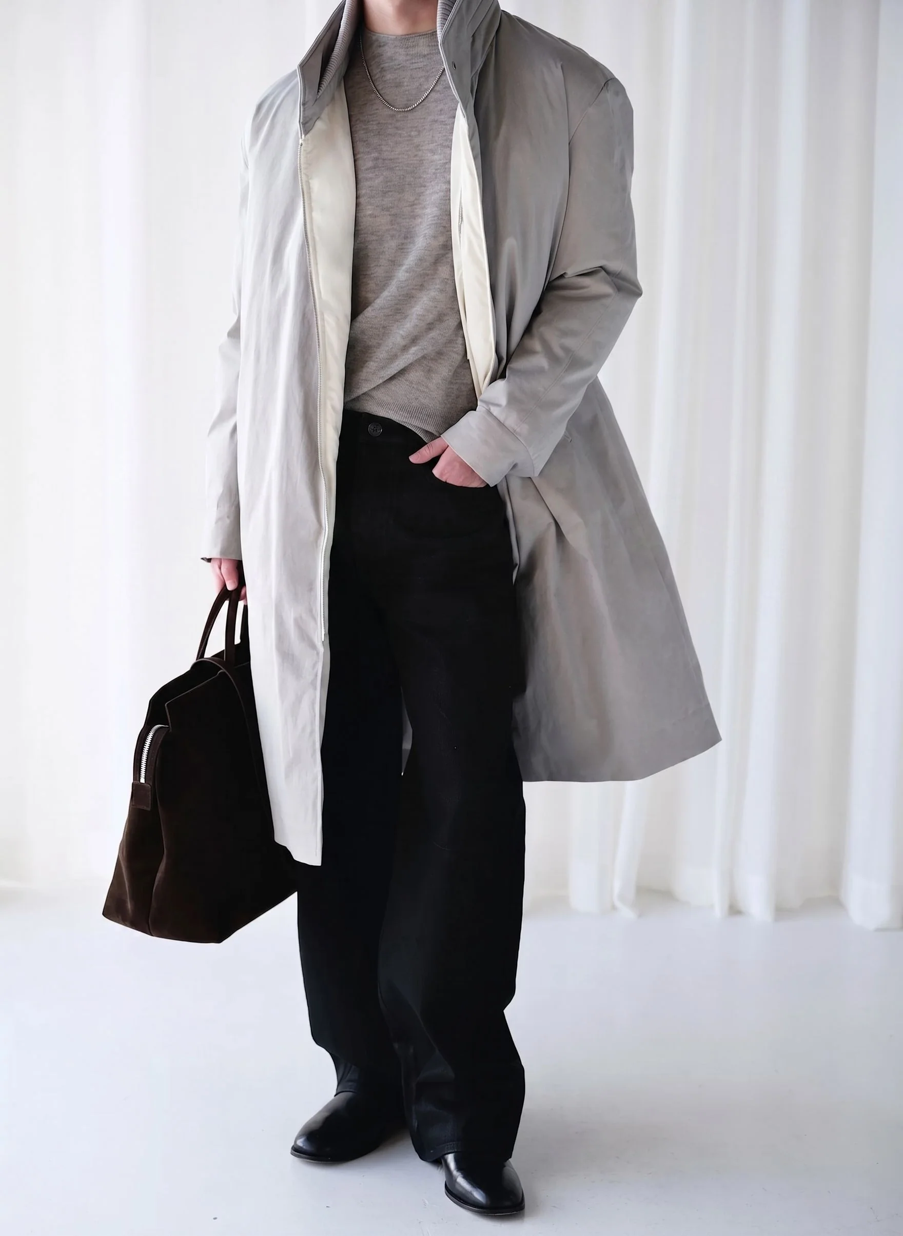 Quilt-Lined Hooded Coat