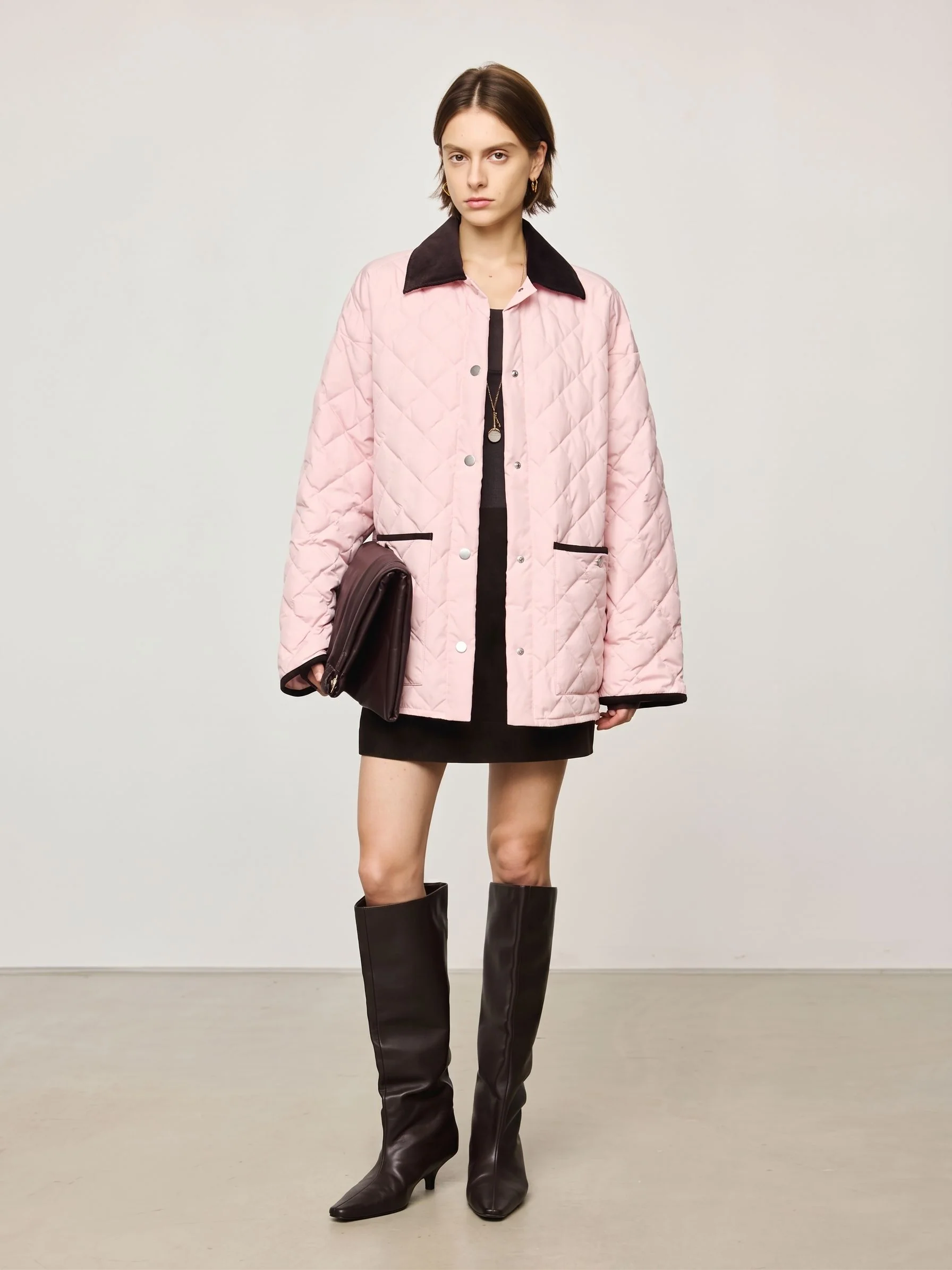 Quilted Contrast-Collar Jacket - Image 10