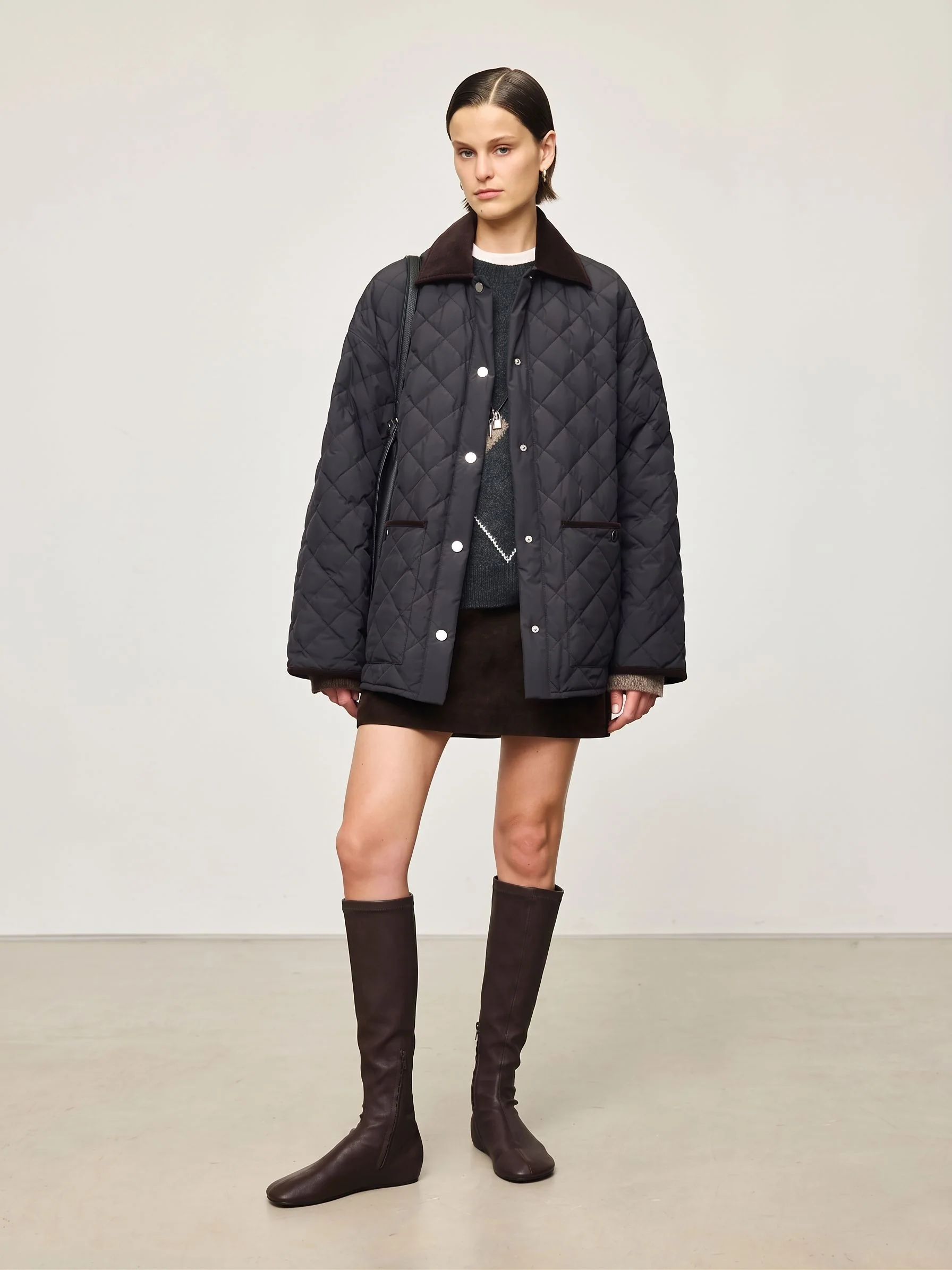 Quilted Contrast-Collar Jacket - Image 11
