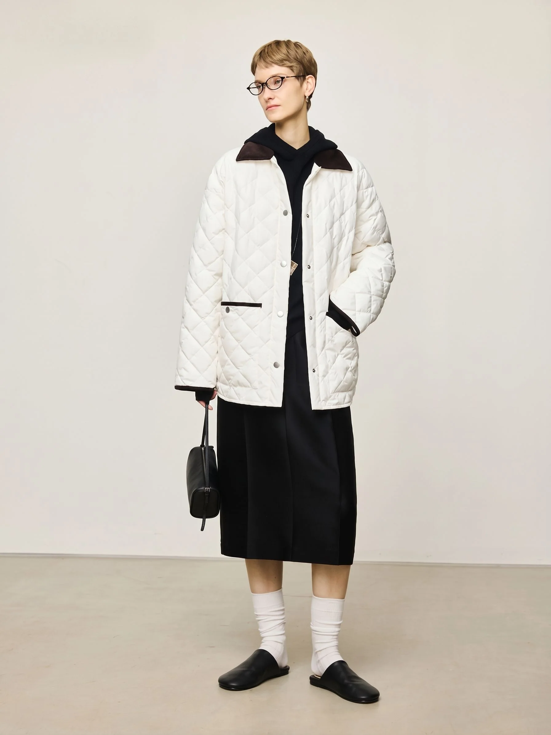 Quilted Contrast-Collar Jacket - Image 8