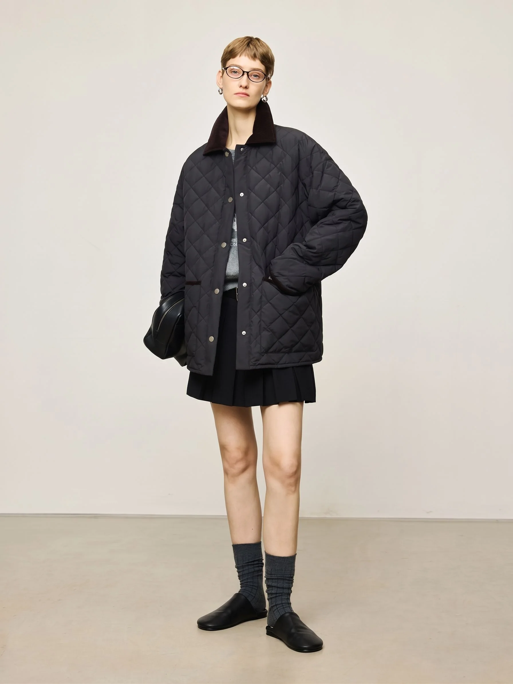 Quilted Contrast-Collar Jacket - Image 9