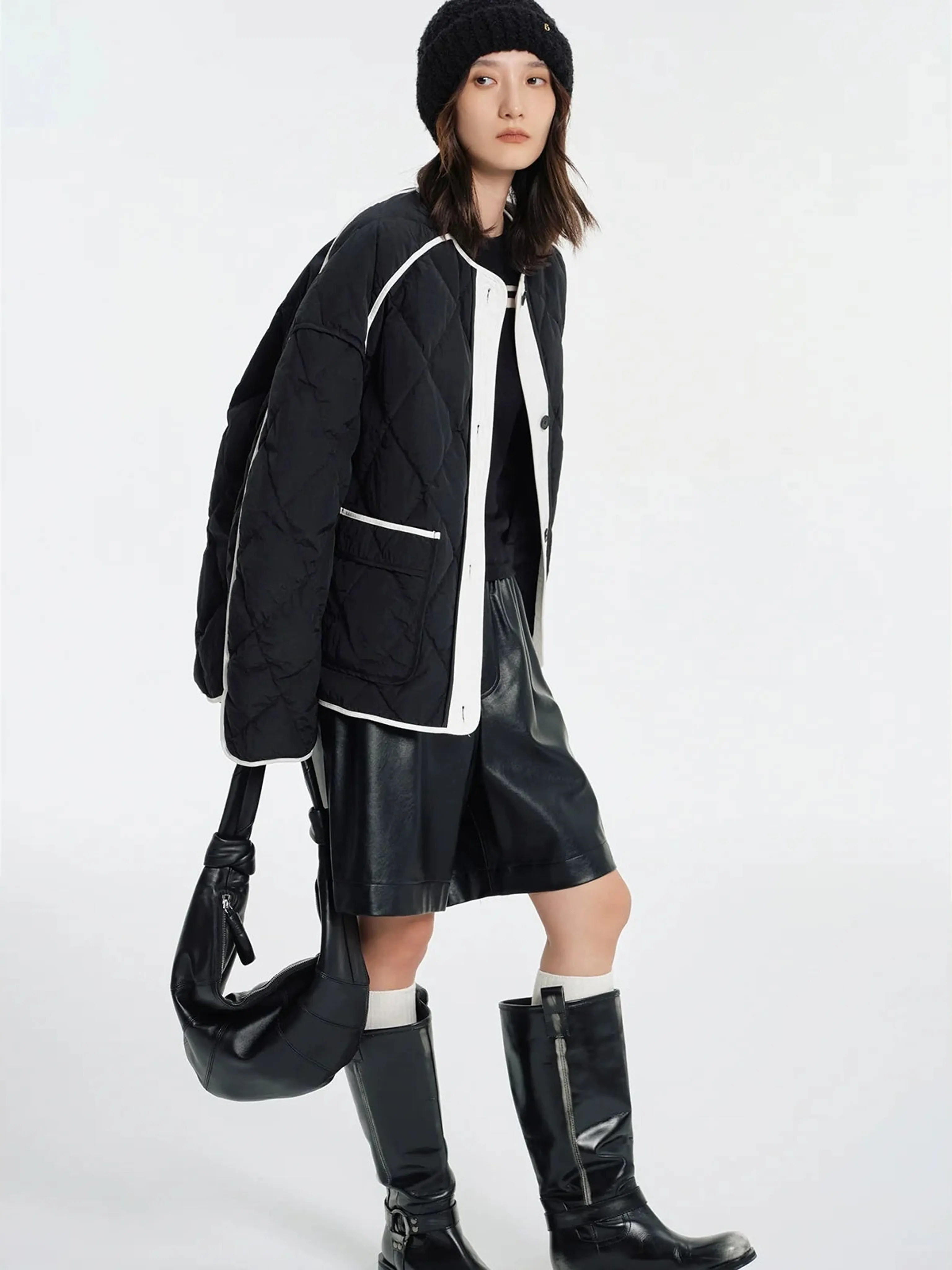 Quilted Contrast Vest Jacket - Image 2