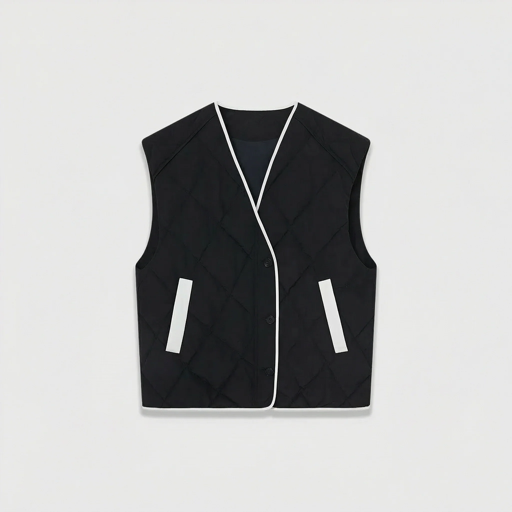Quilted Contrast Vest Jacket - Image 8