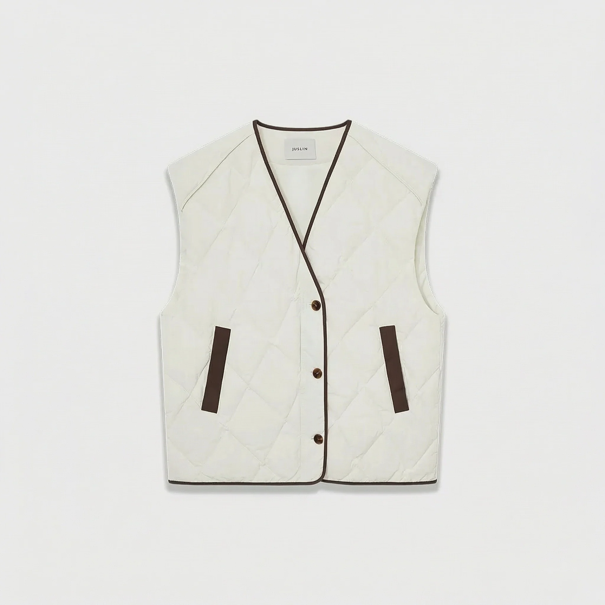 Quilted Contrast Vest Jacket - Image 9