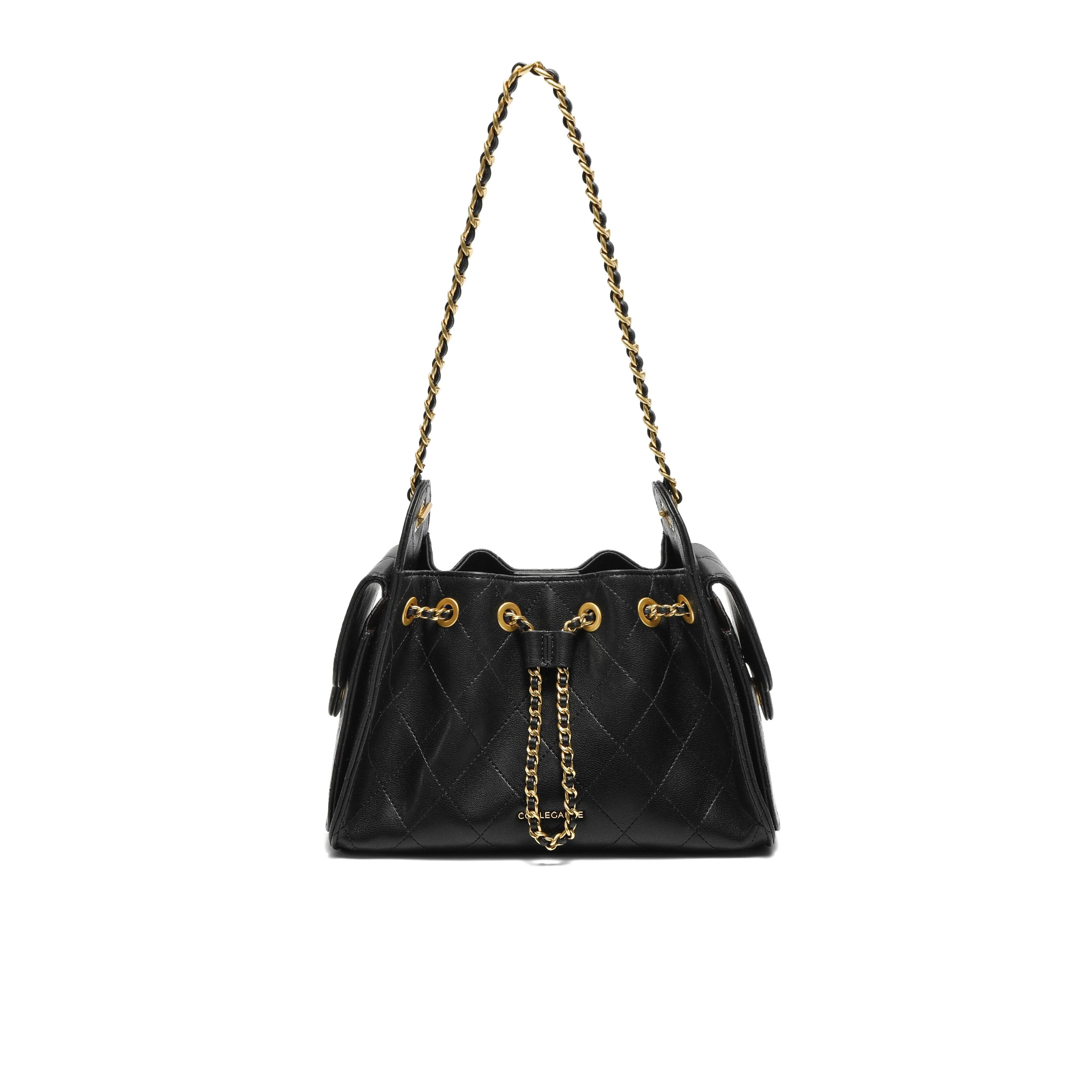 Quilted Drawstring Shoulder Bag - Image 2