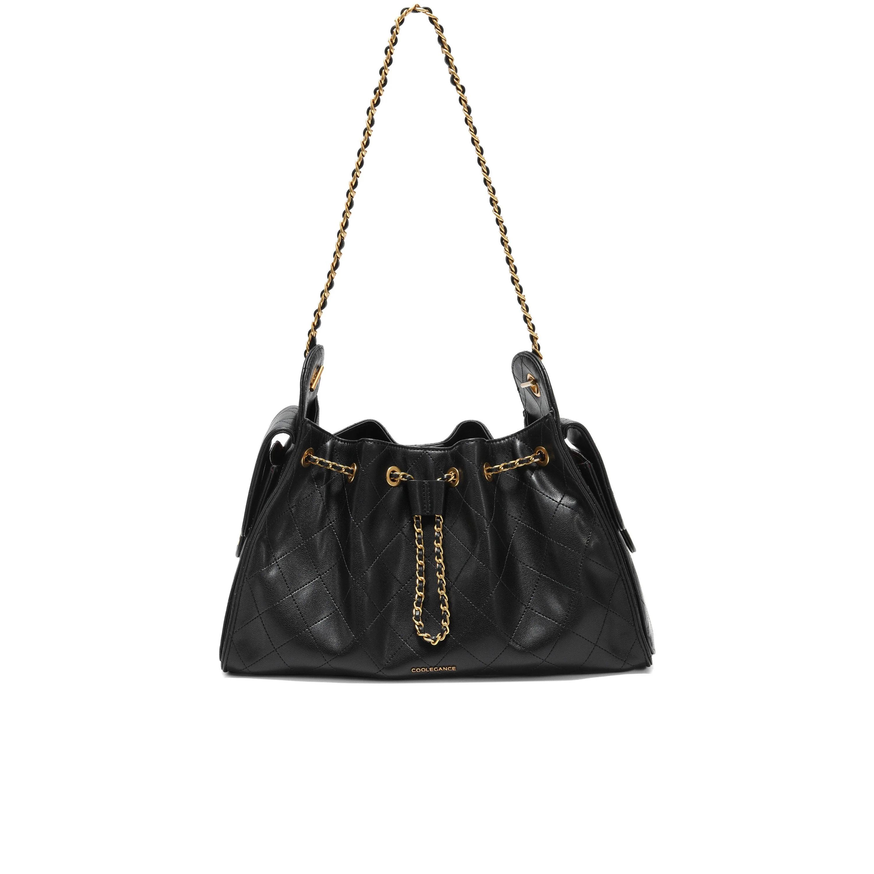 Quilted Drawstring Shoulder Bag - Image 3