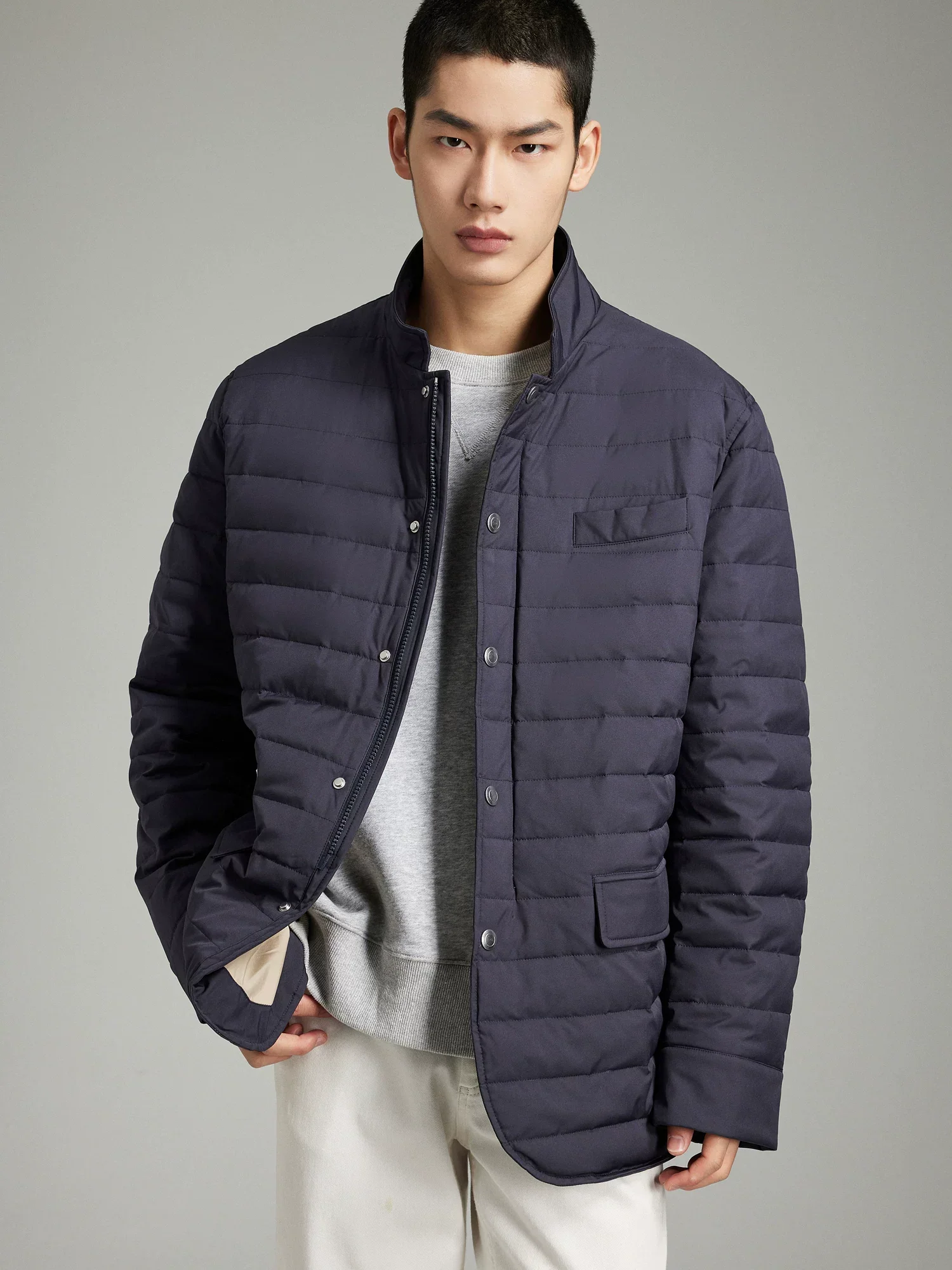 Quilted Stand-Collar Jacket