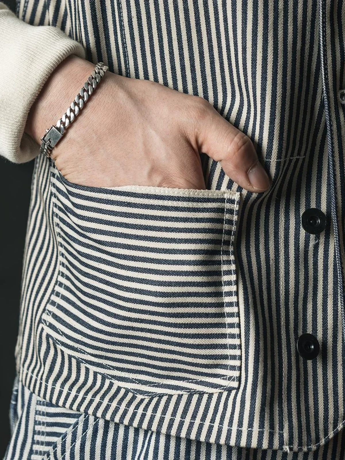 Railroad Stripe Work Vest - Image 3