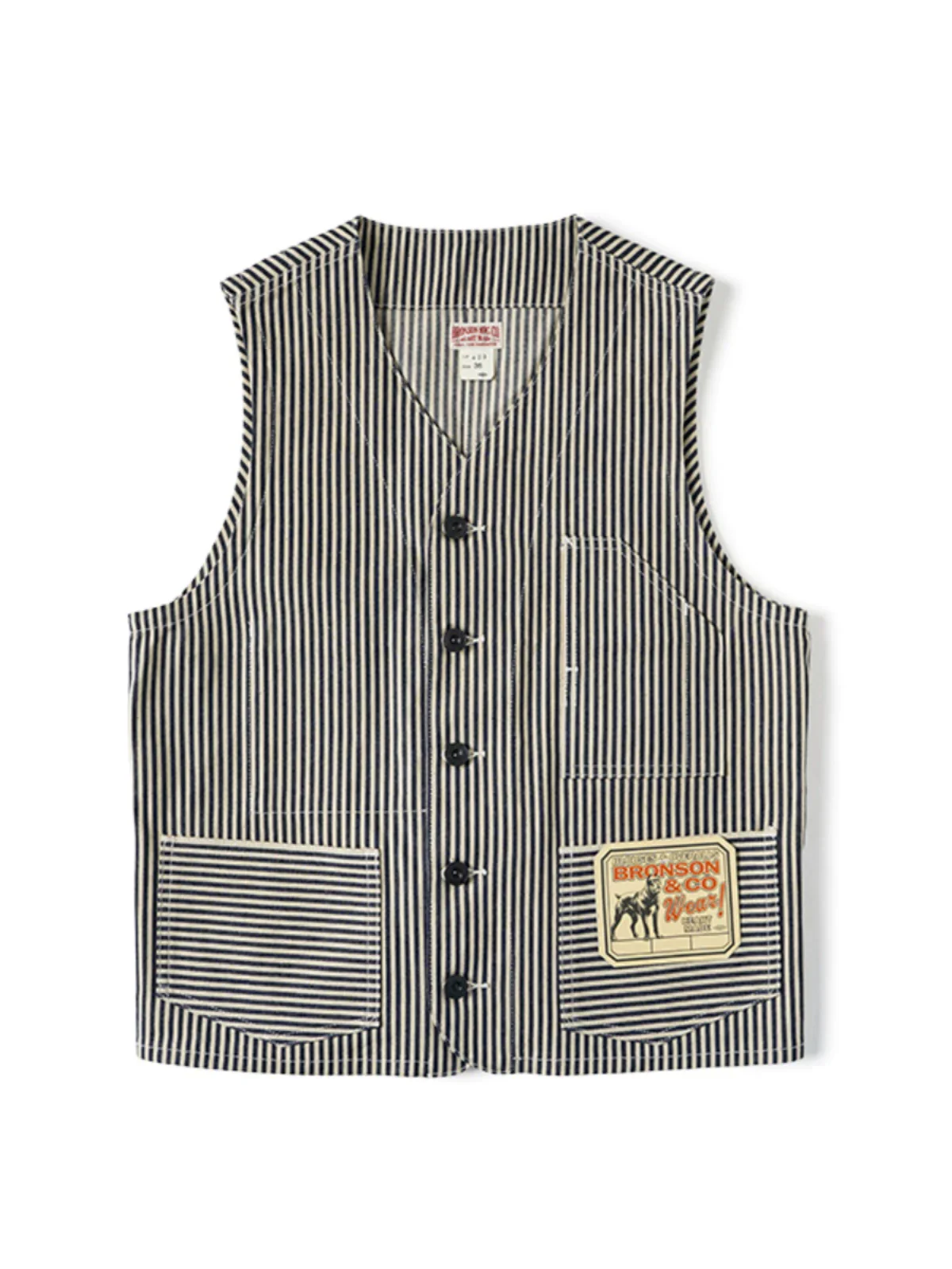 Railroad Stripe Work Vest - Image 5