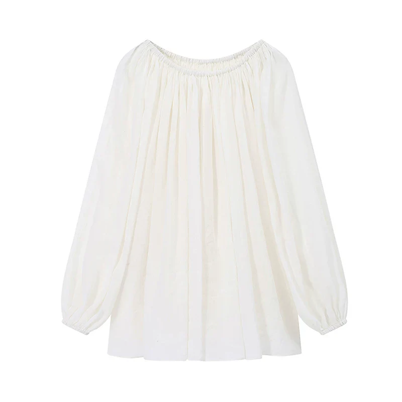 Ramie Off-Shoulder Blouse & Maxi Skirt Set - Image 6
