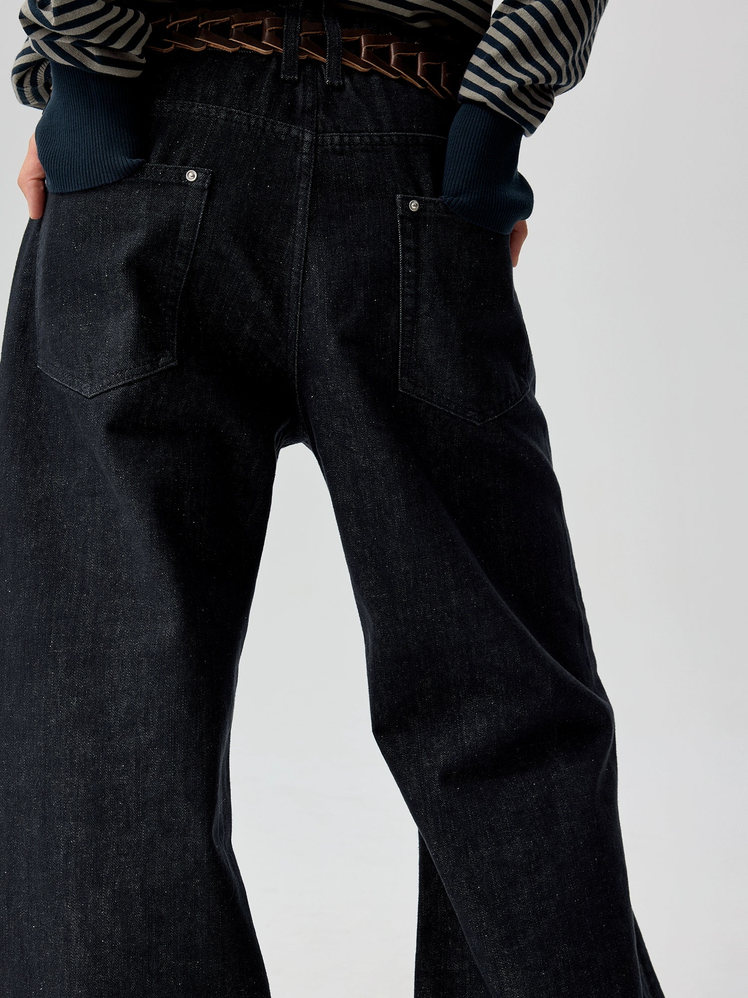 Raw Denim Flared Jeans - Image 2
