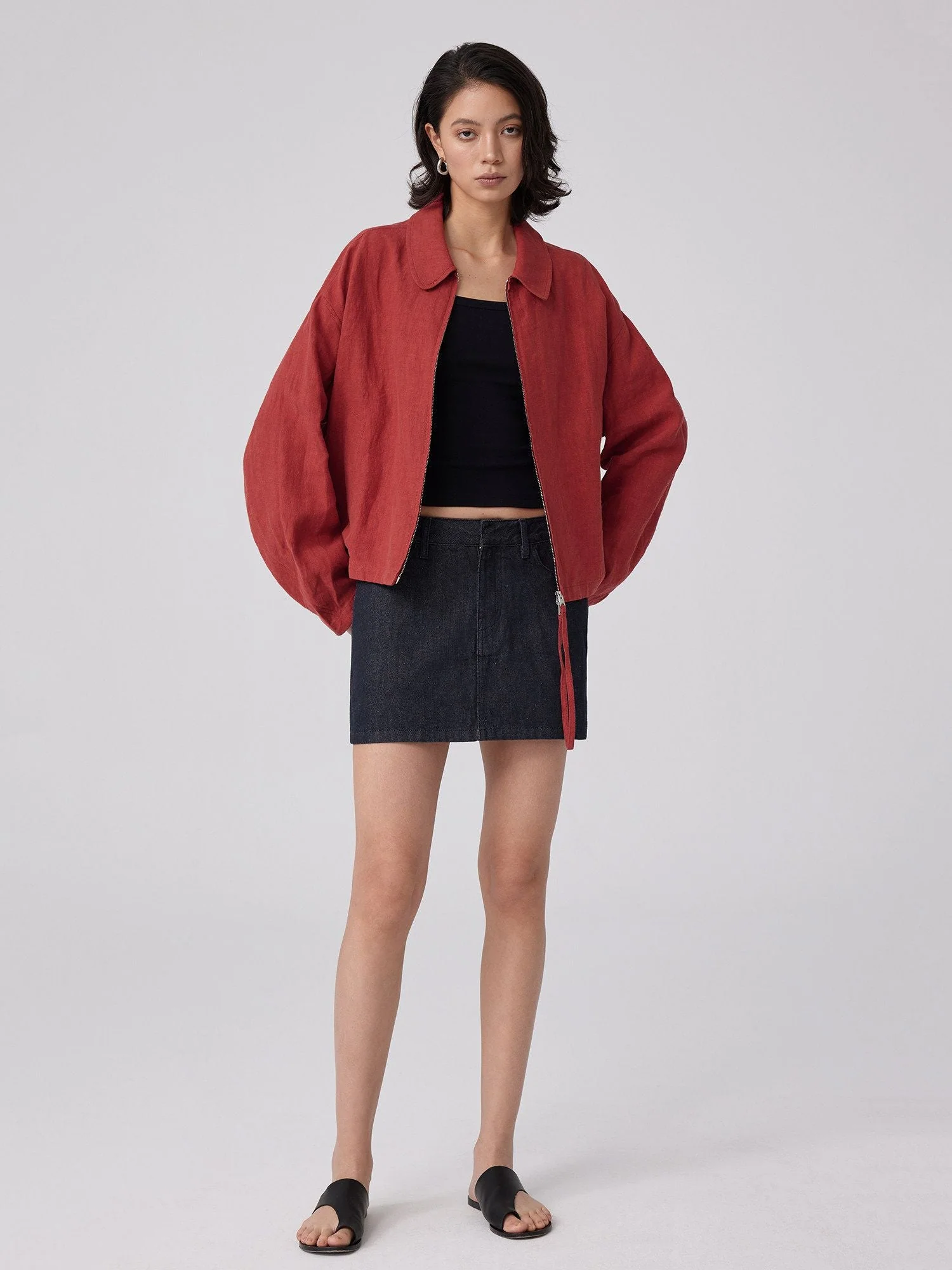 Raw Denim Mini Skirt - Image 2