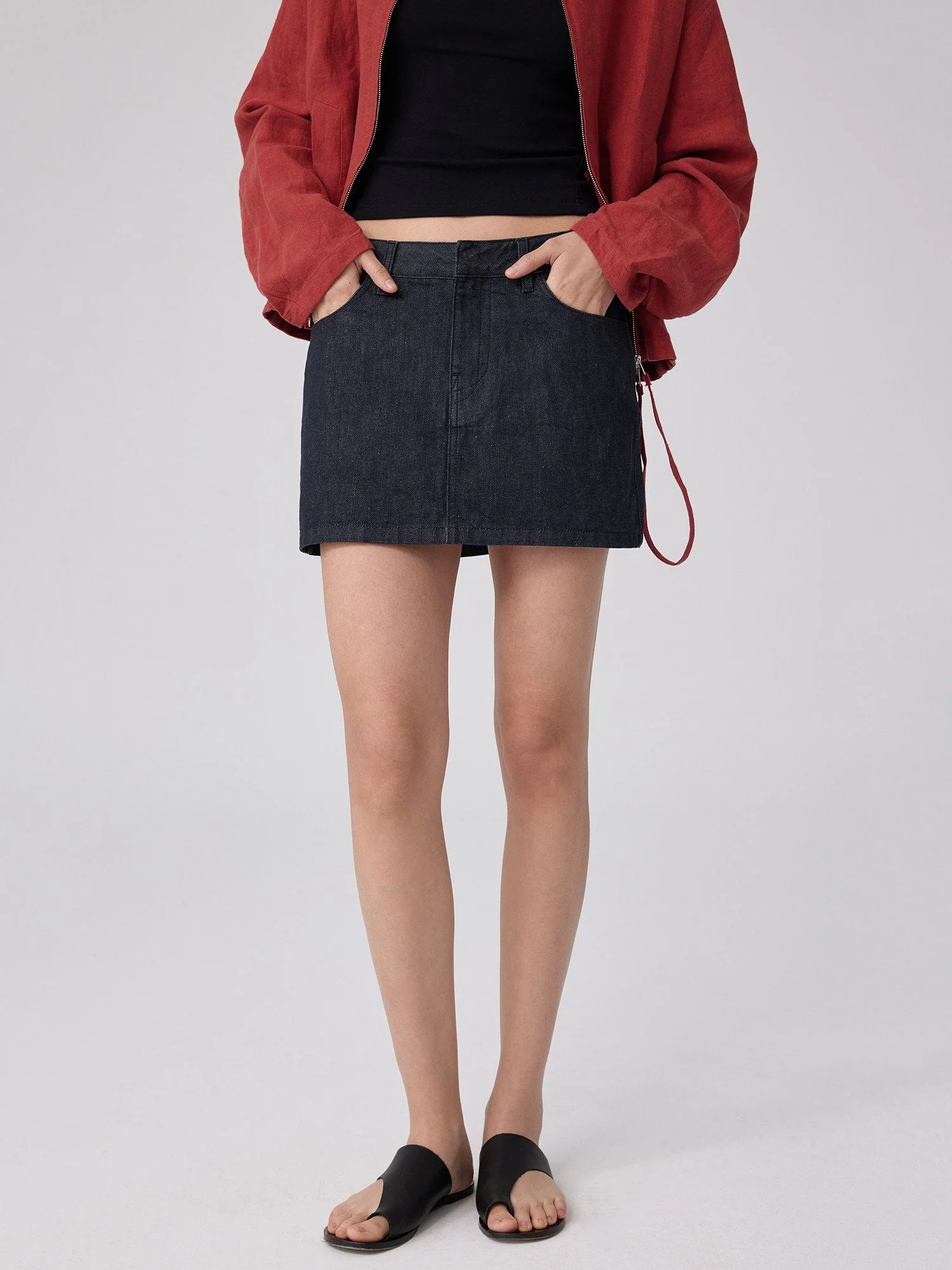 Raw Denim Mini Skirt - Image 3