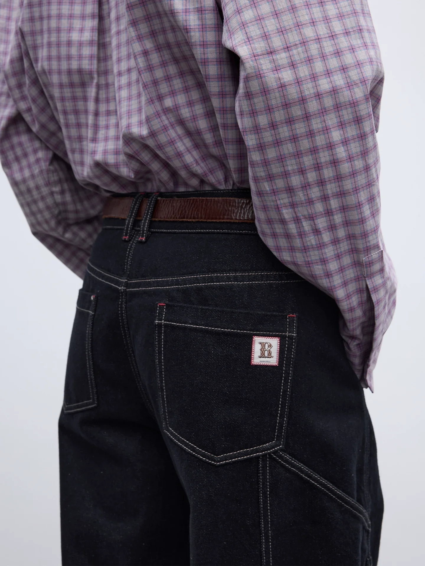Raw Denim Wide-Leg Carpenter Jeans - Image 3