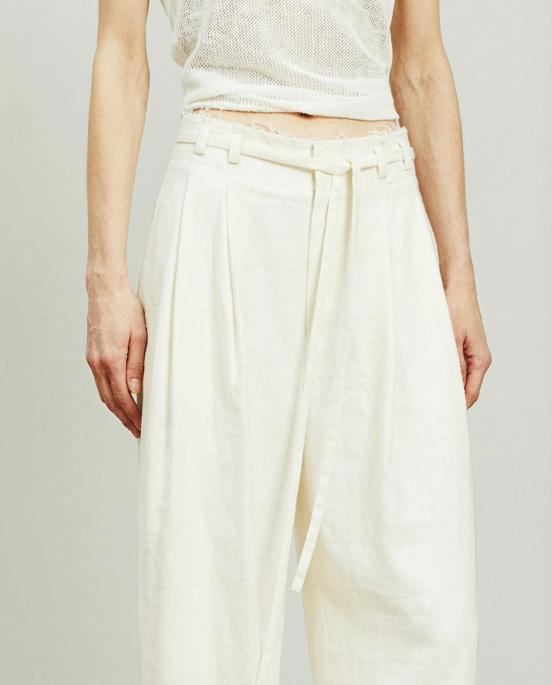 Raw-Edge Pleated Trousers - Image 6