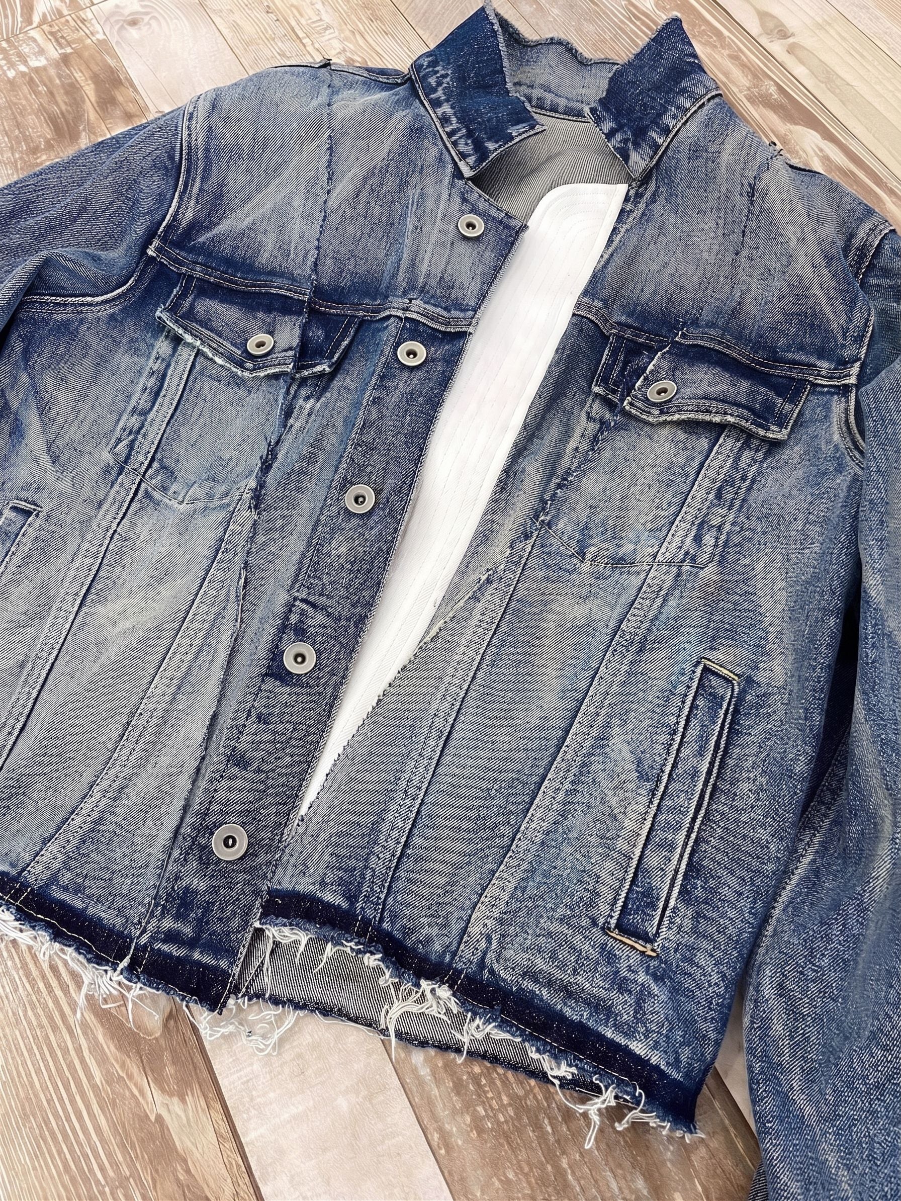 Raw Hem Denim Jacket - Image 4