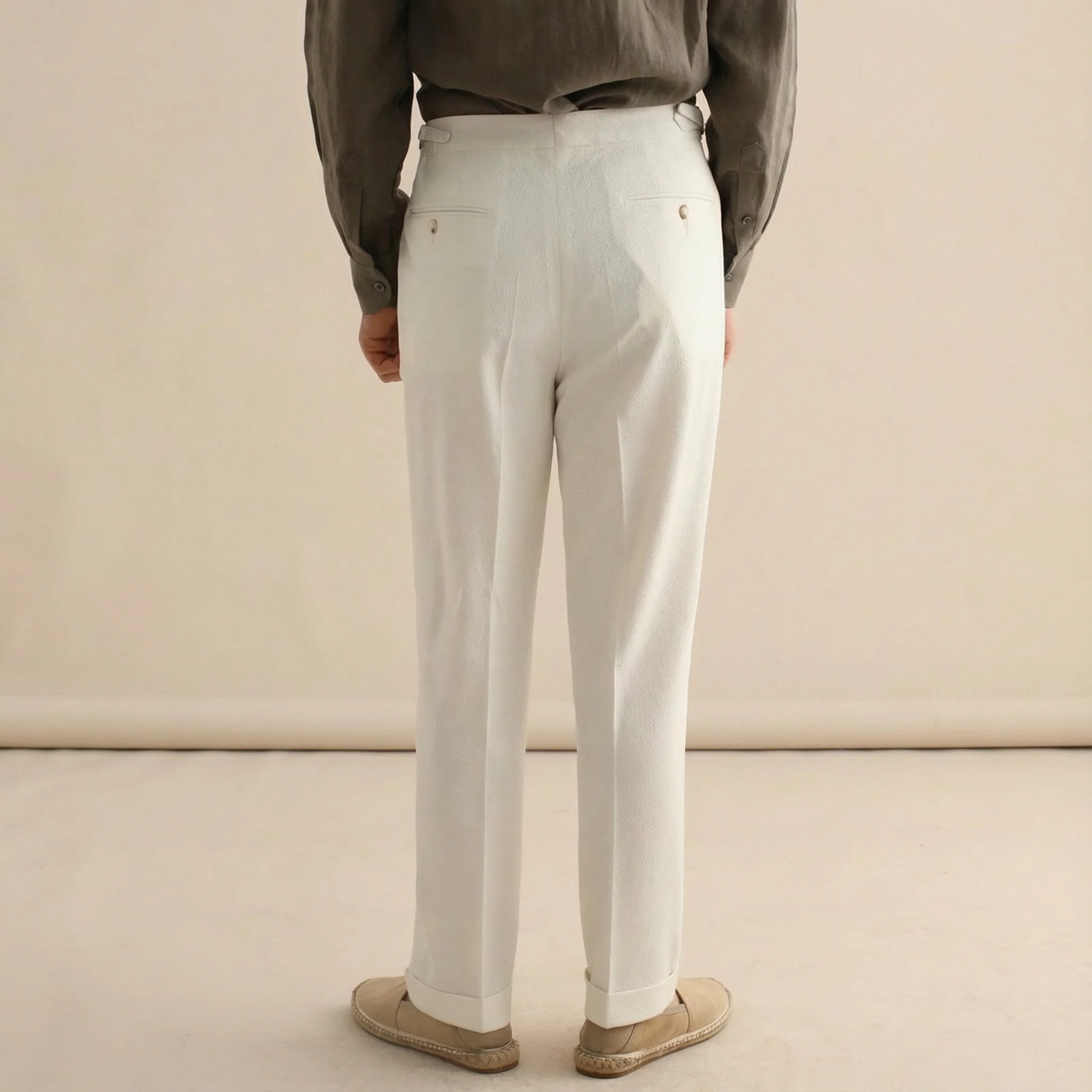 Rayon Blend High-Waisted Tailored Trousers - Image 2