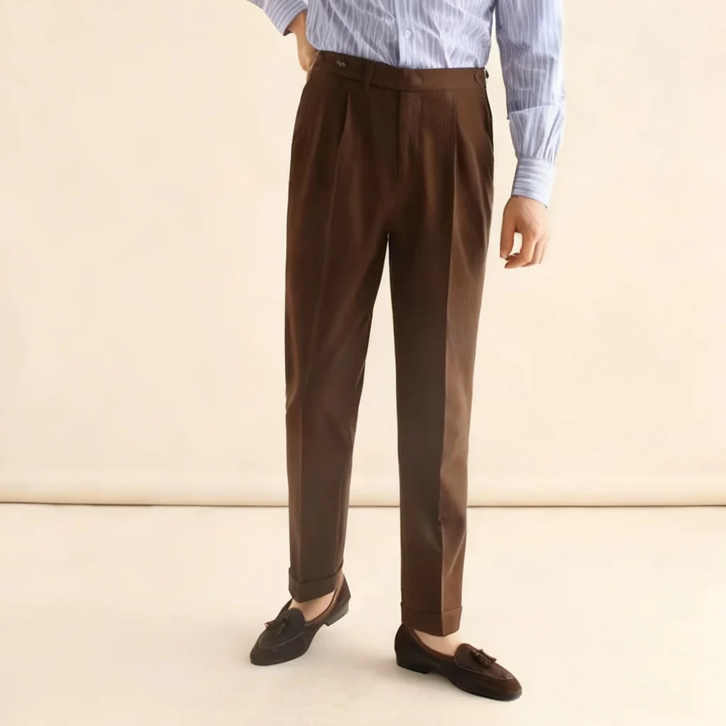 Rayon Blend High-Waisted Tailored Trousers - Image 4