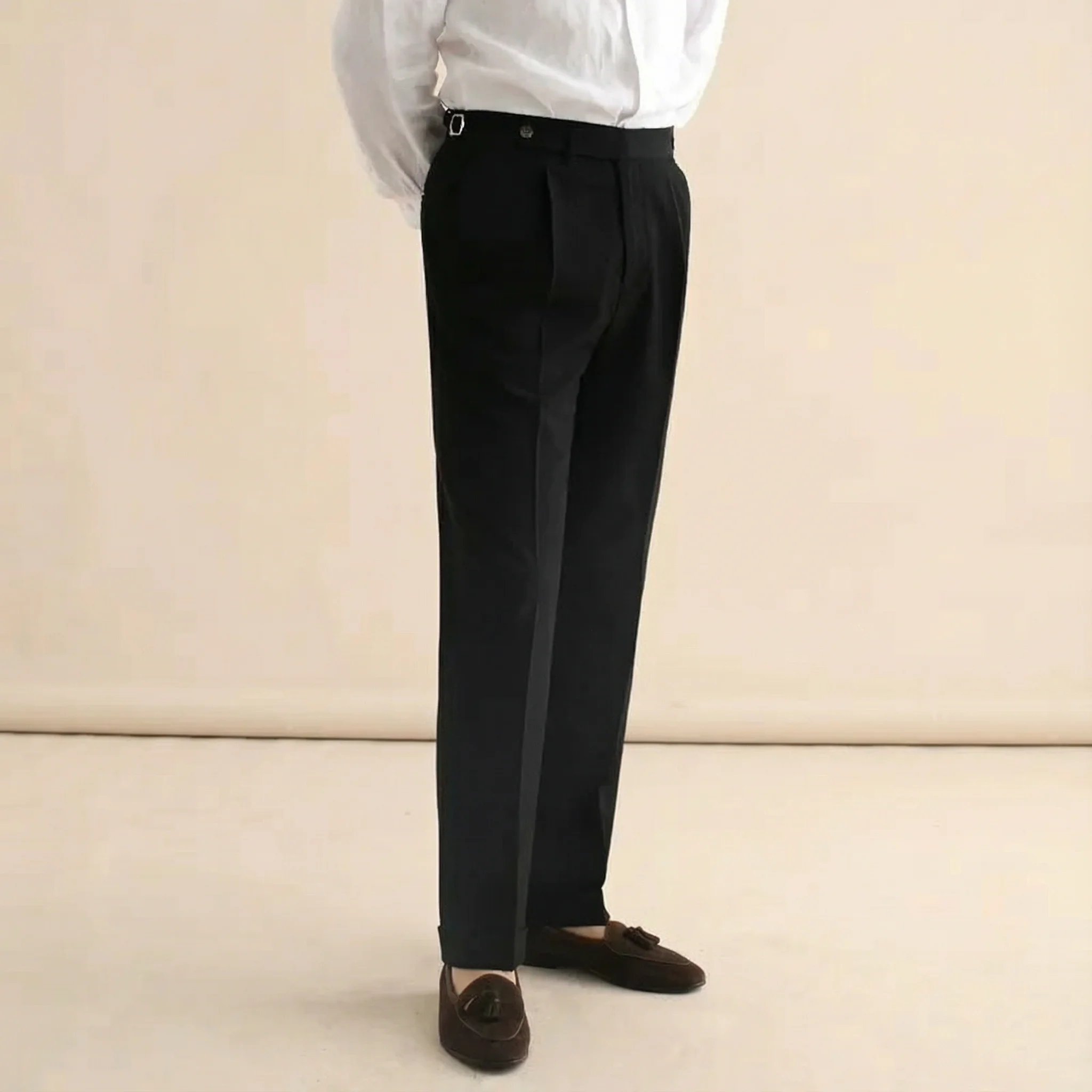 Rayon Blend High-Waisted Tailored Trousers - Image 5