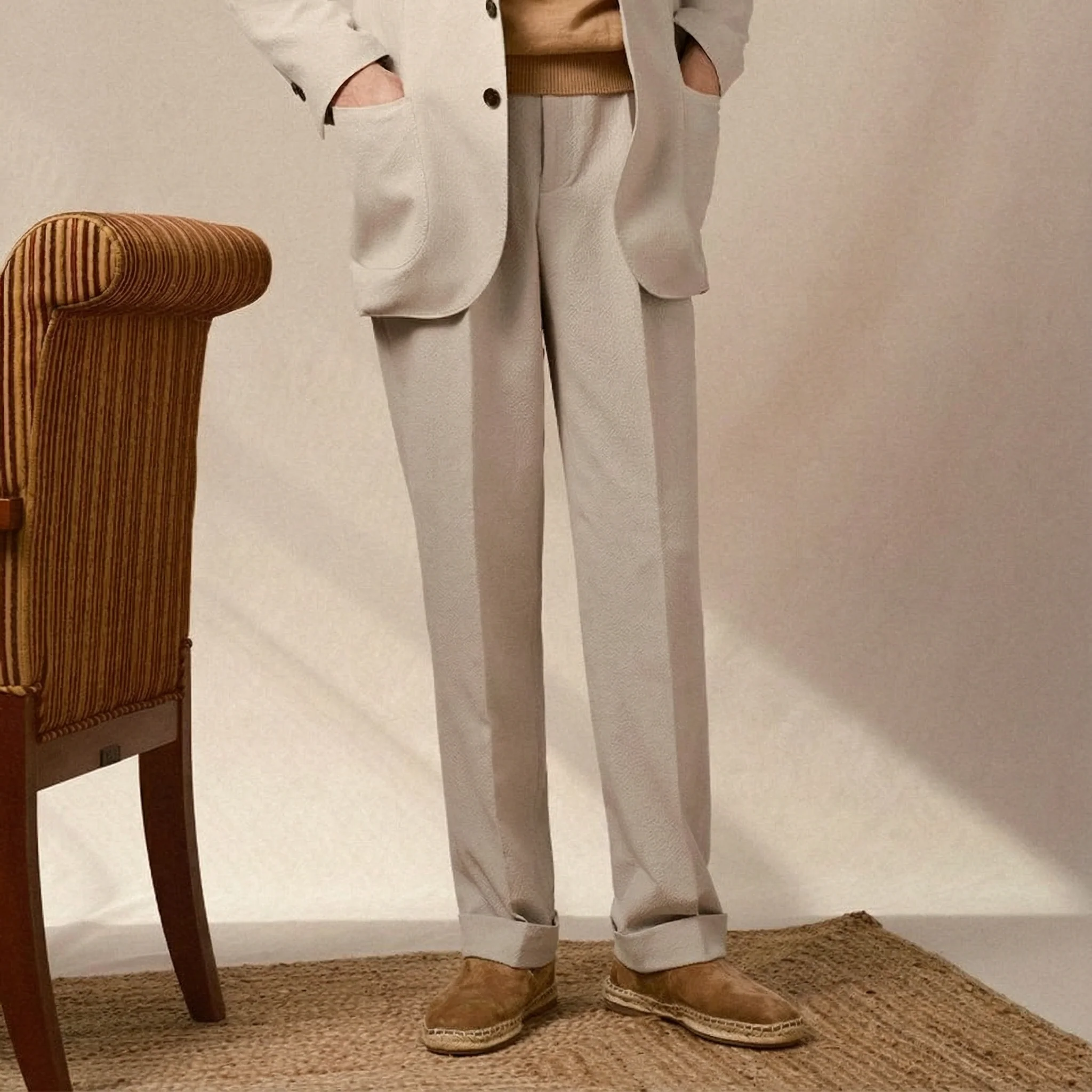 Rayon Blend High-Waisted Tailored Trousers - Image 6
