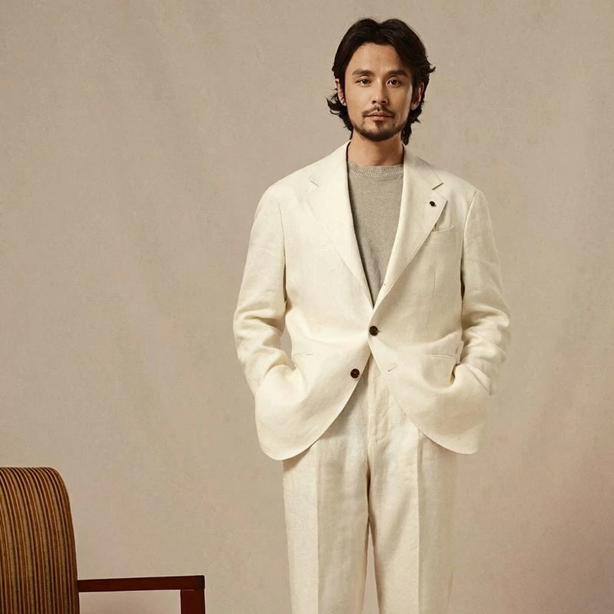 Refined French Linen Suit - Image 8