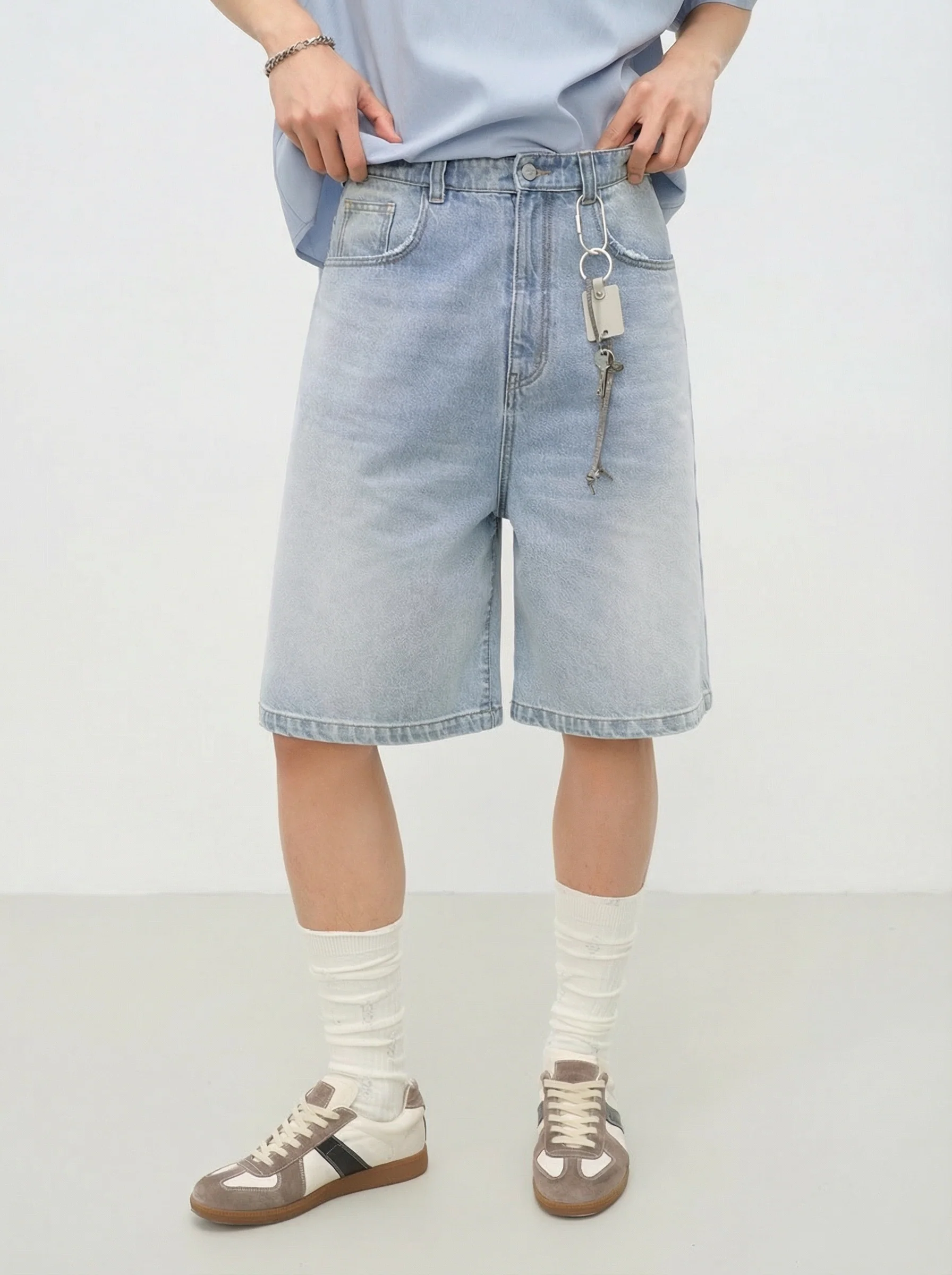 Relaxed Straight Denim Bermuda Shorts - Image 2