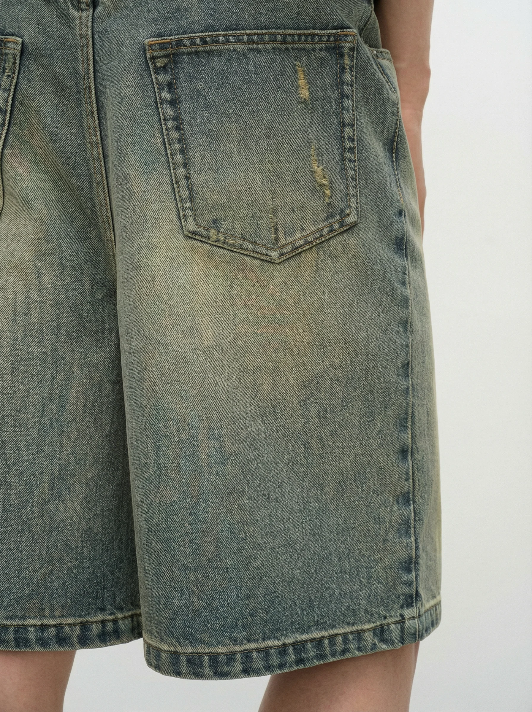 Relaxed Straight Denim Bermuda Shorts - Image 7