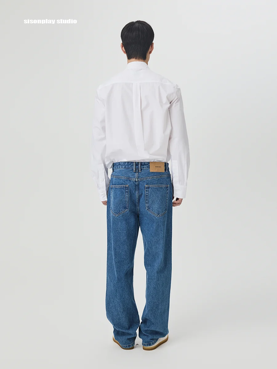Relaxed Straight Denim Jeans - Image 2