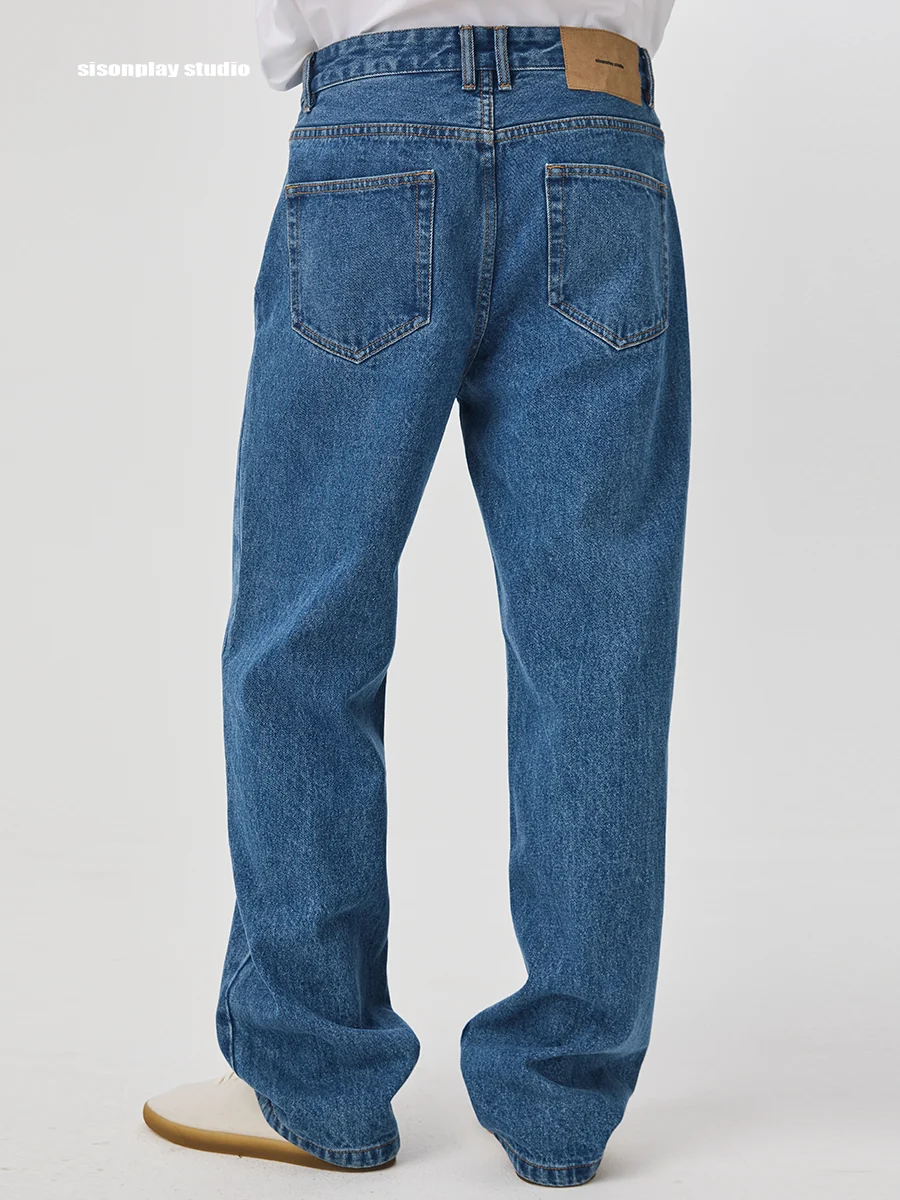 Relaxed Straight Denim Jeans - Image 3