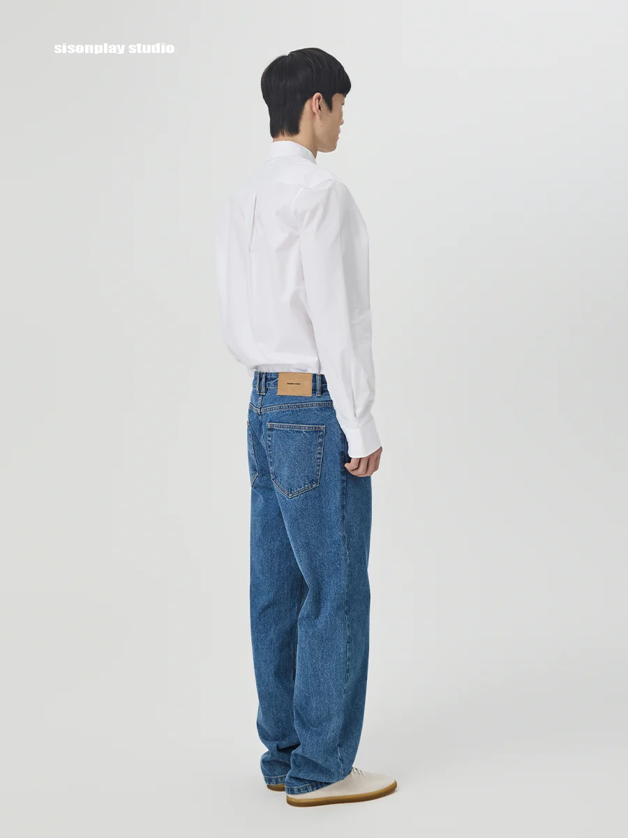 Relaxed Straight Denim Jeans - Image 6