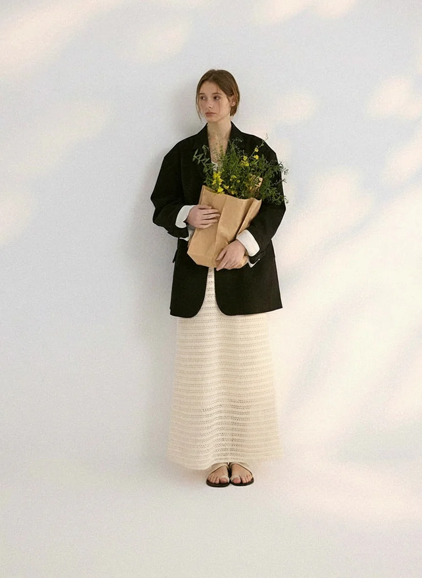 Relaxed T-Shape Tencel Wool Blazer
