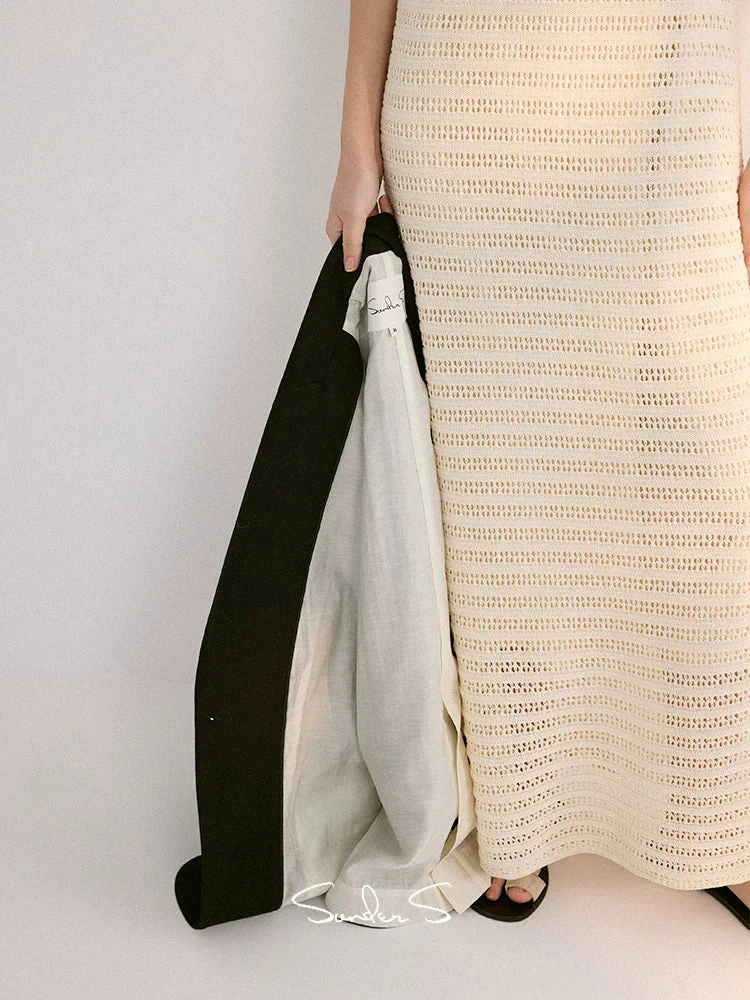 Relaxed T-Shape Tencel Wool Blazer - Image 3