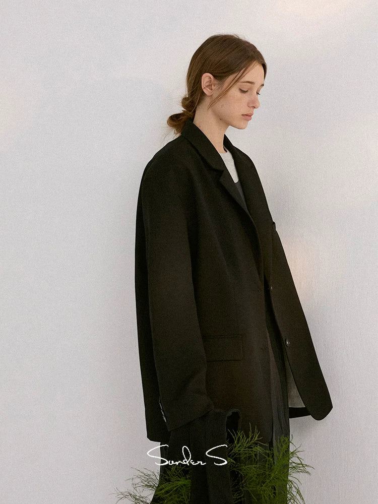 Relaxed T-Shape Tencel Wool Blazer - Image 5