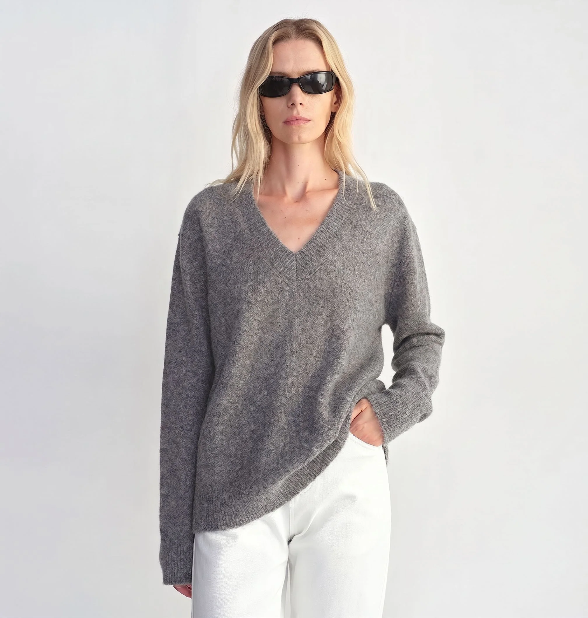 Relaxed V-Neck Sweater - Image 5