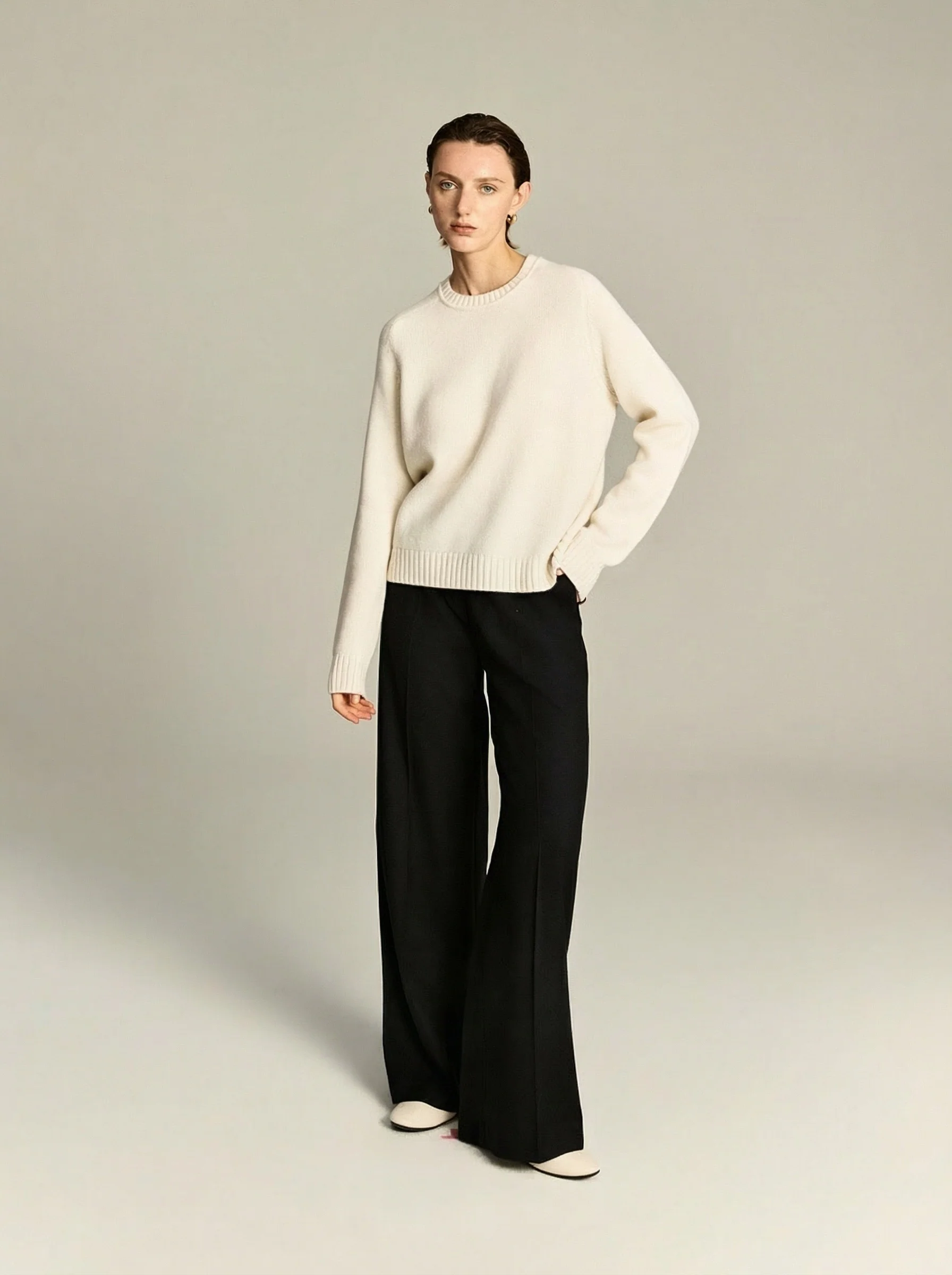 Relaxed Wool-Cashmere Straight-Leg Trousers - Image 2