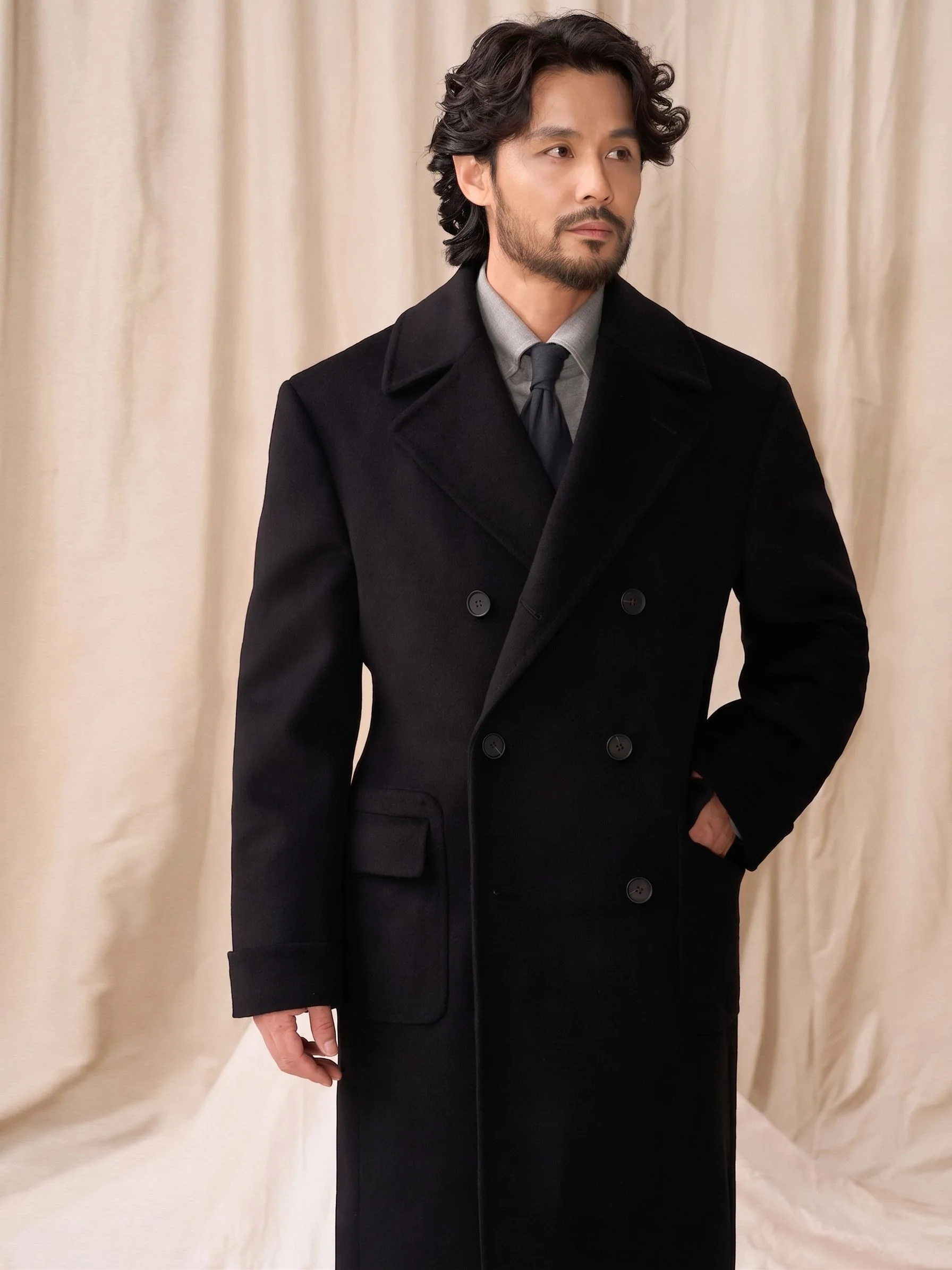 Removable-Lining Wool Overcoat