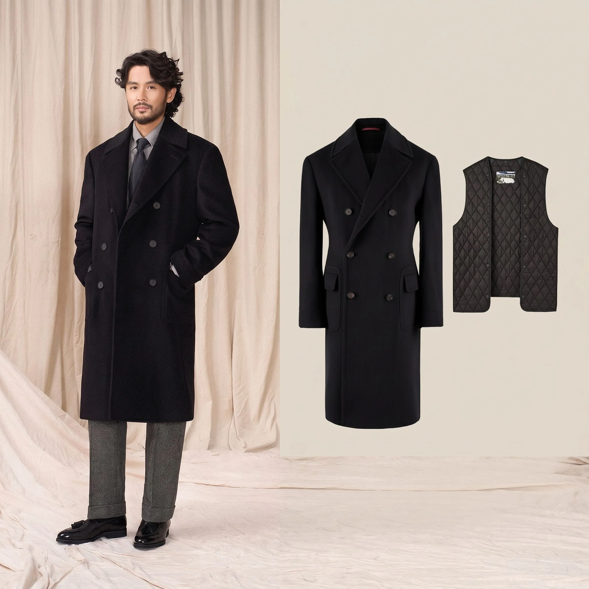 Removable-Lining Wool Overcoat - Image 11