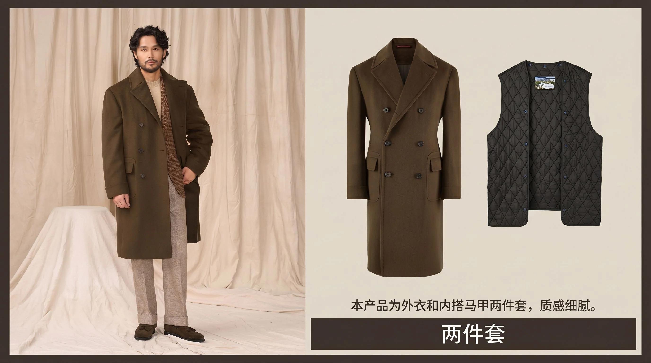 Removable-Lining Wool Overcoat - Image 15